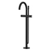 [1057722430] Atrio Private Collection 2-Handle Free Standing Tub Filler with Knob Handles, with 1.75 GPM Hand Shower - Hard Graphite