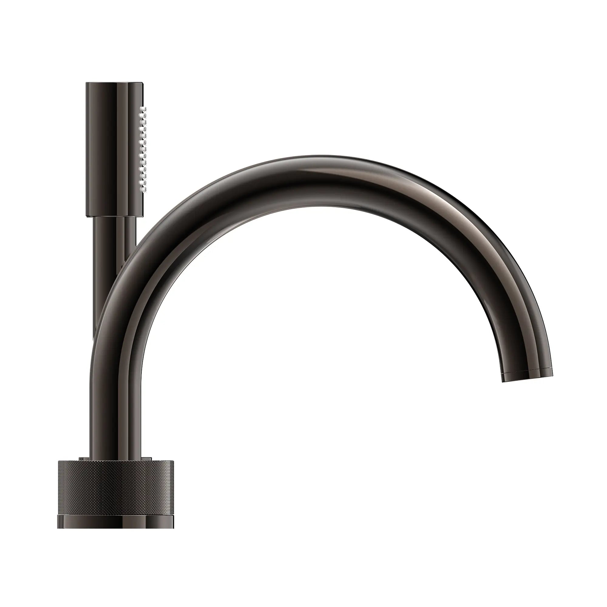 Atrio Private Collection 5-Hole 2-Handle Deckmount Tub Filler with Knob Handles with 1.75 GPM Hand Shower // HARD GRAPHITE // 286639_Atrio_PC_SiloSide_105350A000_46463A000_0001_APRIL2026_0_CDNwebp.webp