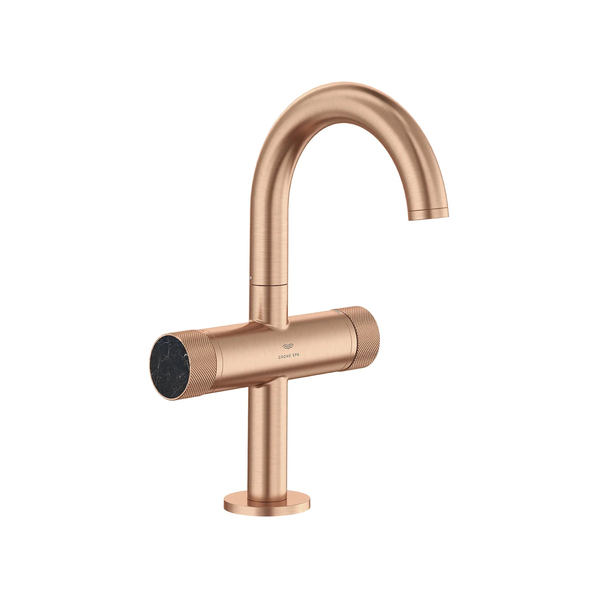 Atrio Private Collection Single Hole Two-Handle M-Size Bathroom Faucet with Knob Handles, 1.2 GPM (4.5 L/min) // BRUSHED WARM SUNSET // 286723_Atrio_SiloRight_105341DL00_48457DL00_0001_MARCH2026_0_CDNwebp.webp