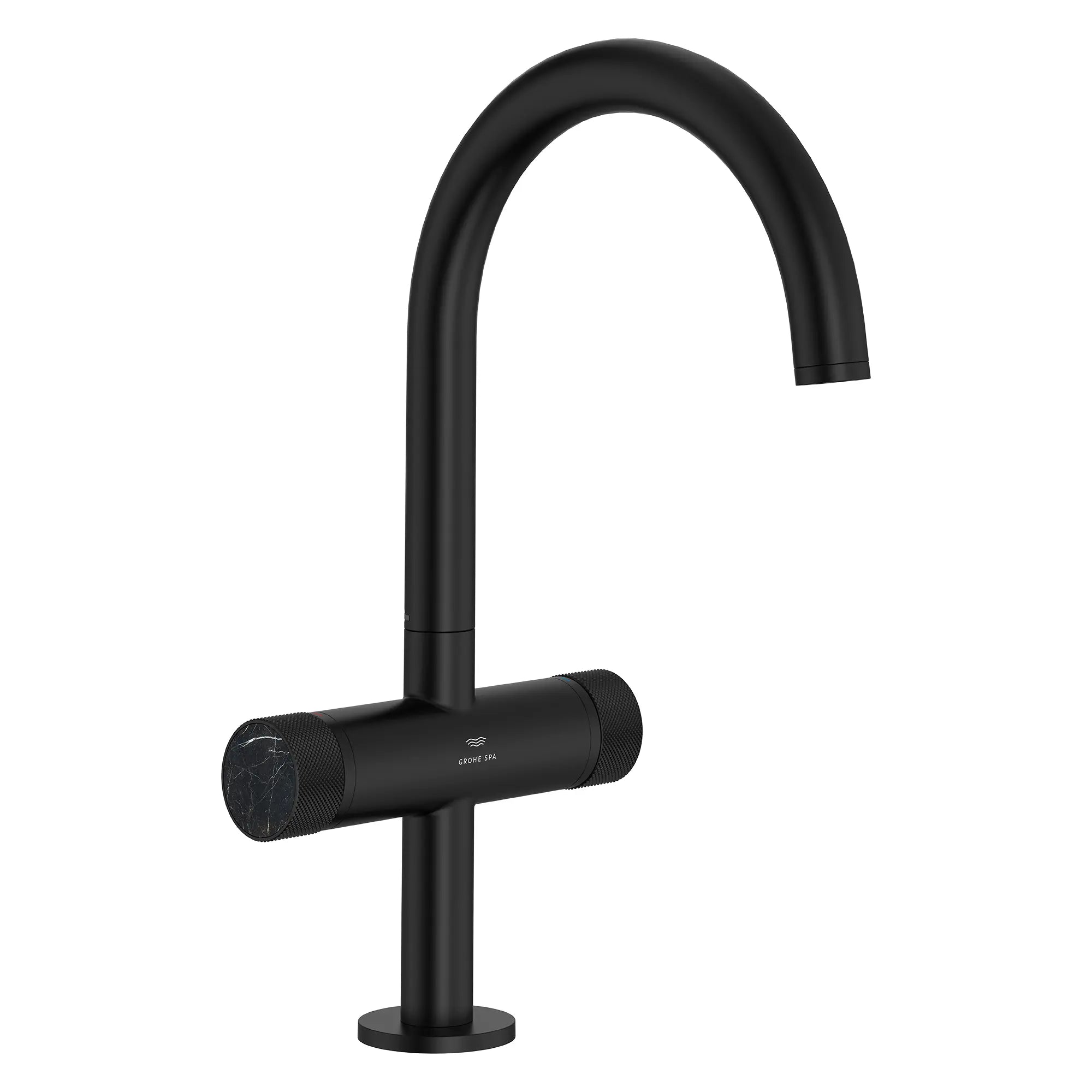 Atrio Private Collection Single Hole 8-Inch Widespread 2-Handle L-Size Bathroom Faucet with Knob Handles, 1.2 GPM (4.5 L/min) // MATTE BLACK // 286729_Atrio_SiloRight_1053372430_484572430_0001_MARCH2026_0_CDNwebp.webp