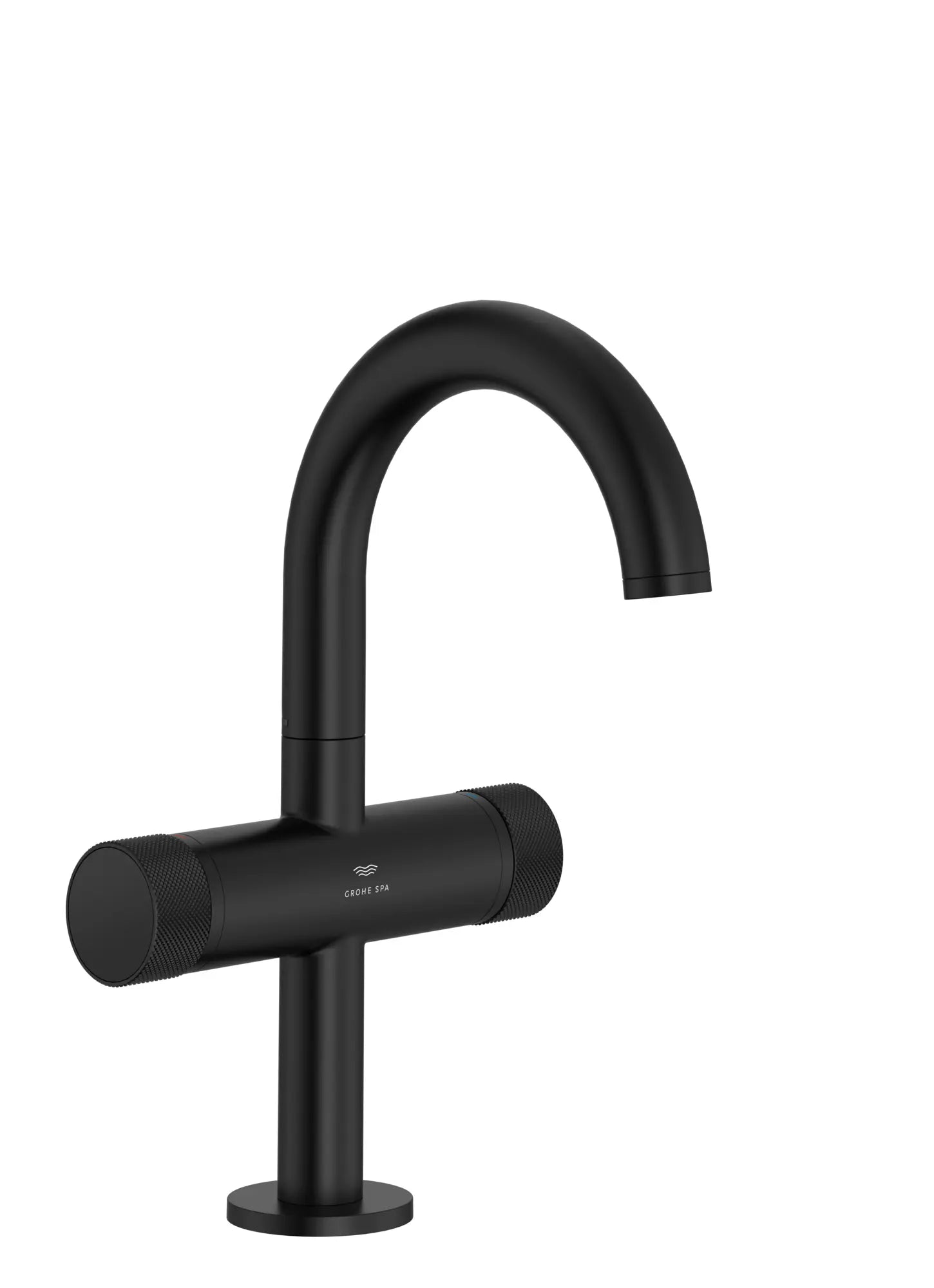 Atrio Private Collection Single Hole Two-Handle M-Size Bathroom Faucet with Knob Handles, 1.2 GPM (4.5 L/min) // MATTE BLACK // 287115_Atrio_SiloRight_1053412430_0001_MARCH2026_0_CDNwebp.webp