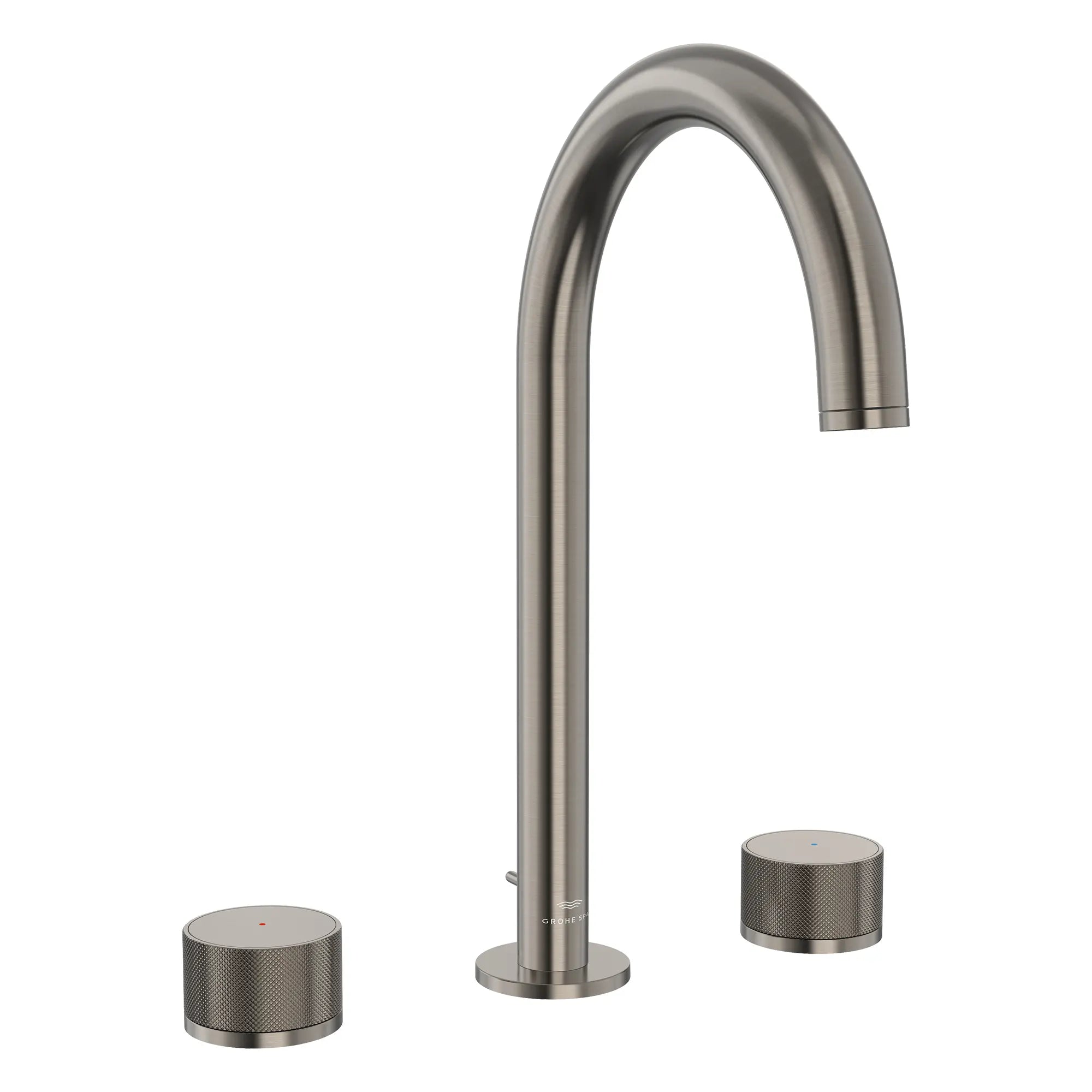 Atrio Private Collection 8-inch Widespread 2-Handle M-Size Bathroom Faucet with Knob Handles, 1.2 GPM (4.5 L/min) // BRUSHED HARD GRAPHITE // 287122_Atrio_PC_SiloRight_105339AL00_0001_JUNE2026_1_CDNwebp.webp