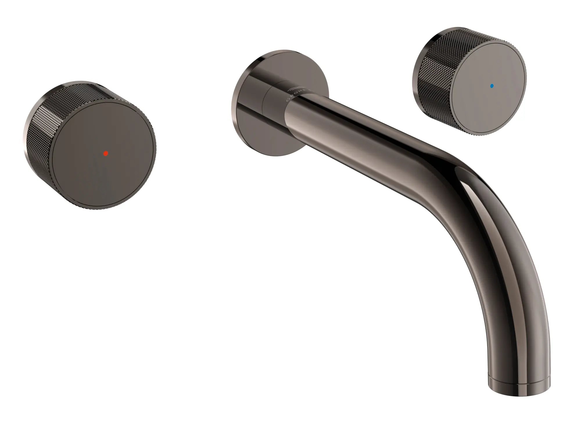 Atrio Private Collection 2-Handle Wall Mount Faucet, Knob Handles, 1.2 GPM (4.5L.min) // HARD GRAPHITE // 287133_Atrio_PC_SiloRight_105364A000_0001_JUNE2026_0_CDNwebp.webp