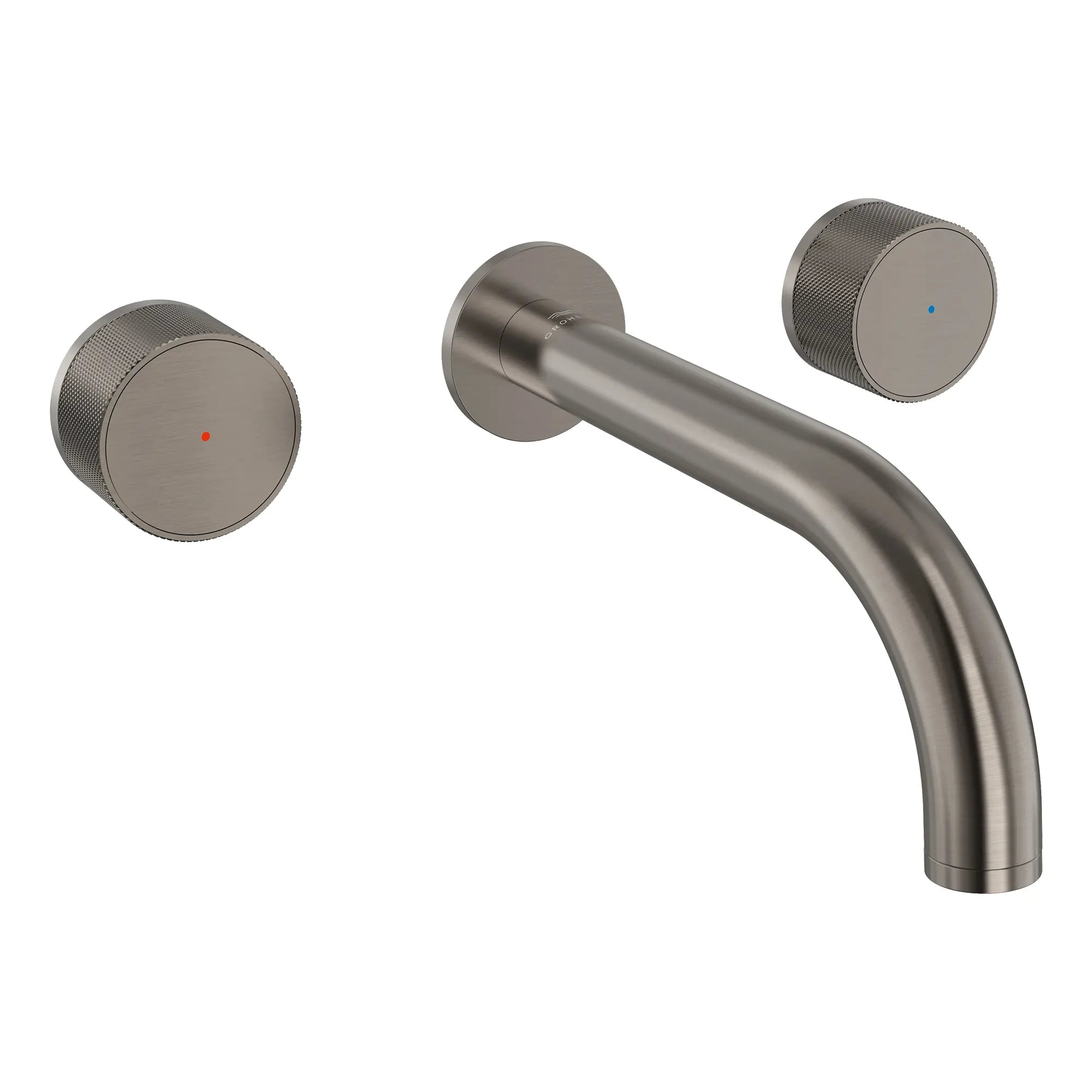Atrio Private Collection 2-Handle Wall Mount Faucet, Knob Handles, 1.2 GPM (4.5L.min) // BRUSHED HARD GRAPHITE // 287137_Atrio_PC_SiloRight_105364AL00_0001_JUNE2026_1_CDNwebp.webp
