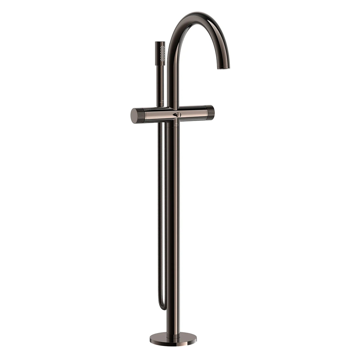 Atrio Private Collection 2-Handle Free Standing Tub Filler with Knob Handles, with 1.75 GPM Hand Shower // HARD GRAPHITE // 287141_Atrio_PC_SiloRight_105772A00_0001_JUNE2026_1_CDNwebp.webp