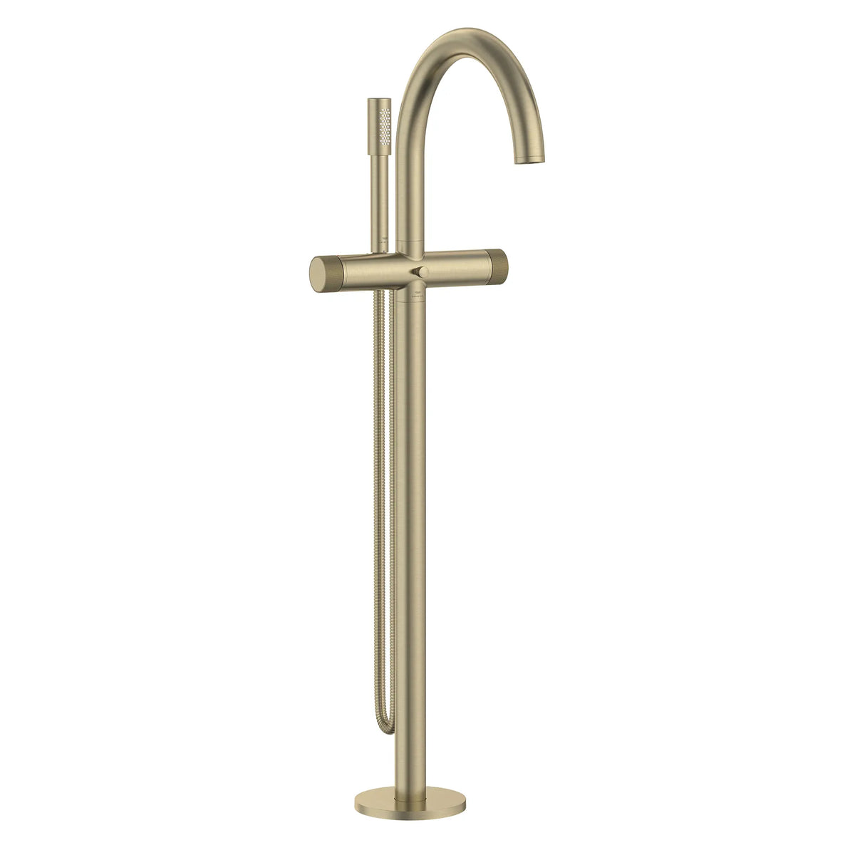 Atrio Private Collection 2-Handle Free Standing Tub Filler with Knob Handles, with 1.75 GPM Hand Shower // BRUSHED NICKEL INFINITYFINISH // 287144_Atrio_PC_SiloRight_105772EN0_0001_JUNE2026_1_CDNwebp.webp