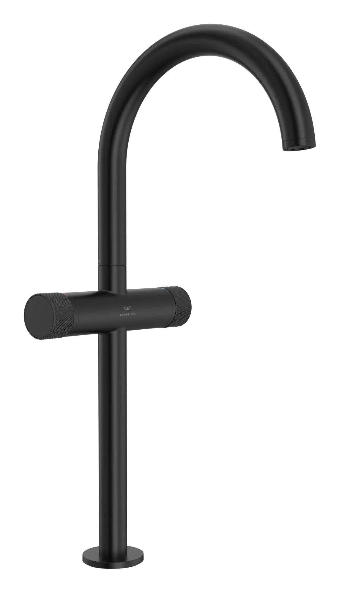 Atrio Private Collection Single Hole Two-Handle Vessel Sink Faucet with Knob Handles, 1.2 GPM (4.5 L/min) // MATTE BLACK // 287152_Atrio_PC_SiloRight_1053422430_0001_JUNE2026_0_CDNwebp.webp