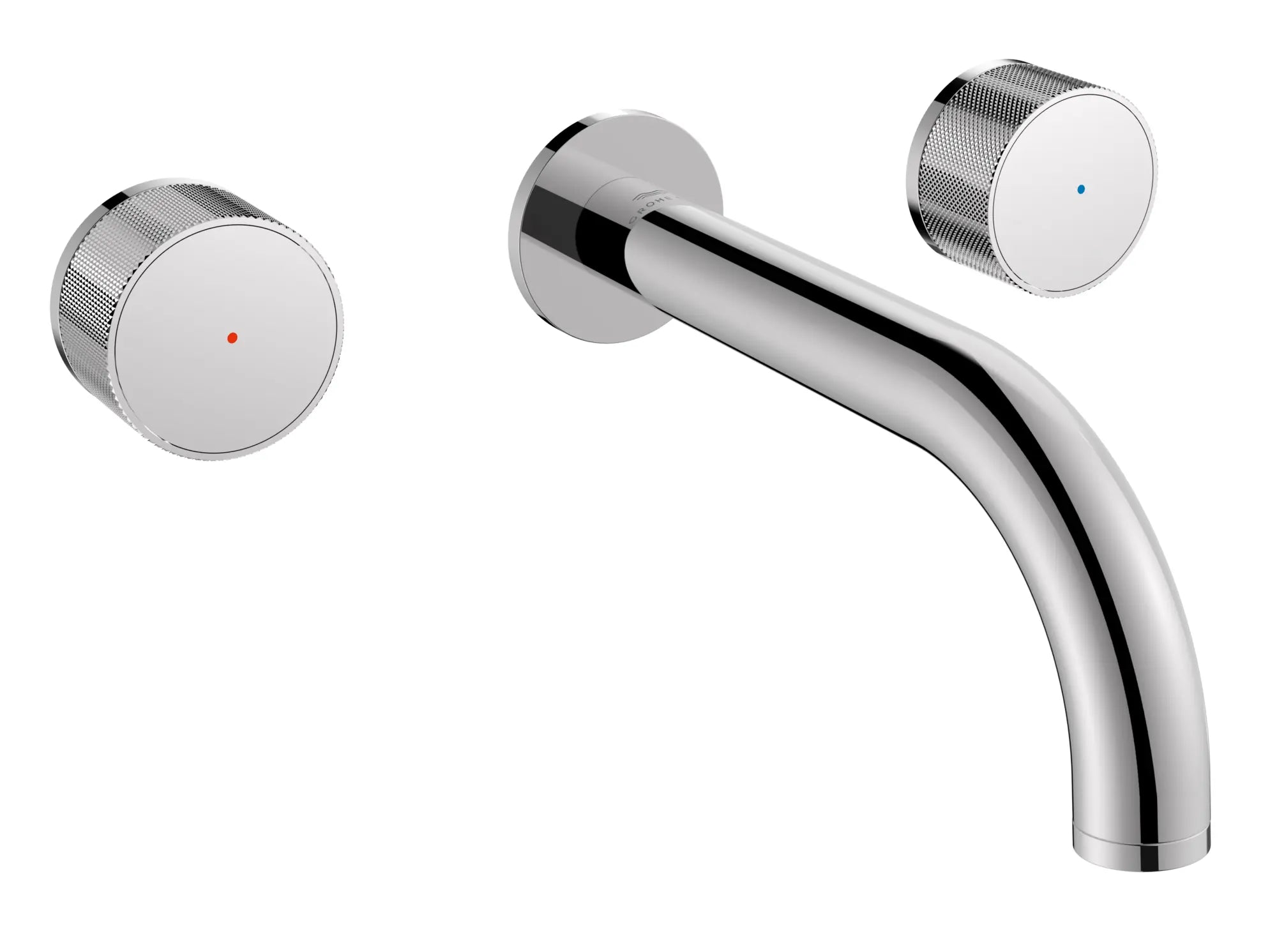Atrio Private Collection 2-Handle Wall Mount Faucet, Knob Handles, 1.2 GPM (4.5L.min) // GROHE STARLIGHT CHROME // 287155_Atrio_PC_SiloRight_1053640000_0001_JUNE2026_0_CDNwebp.webp