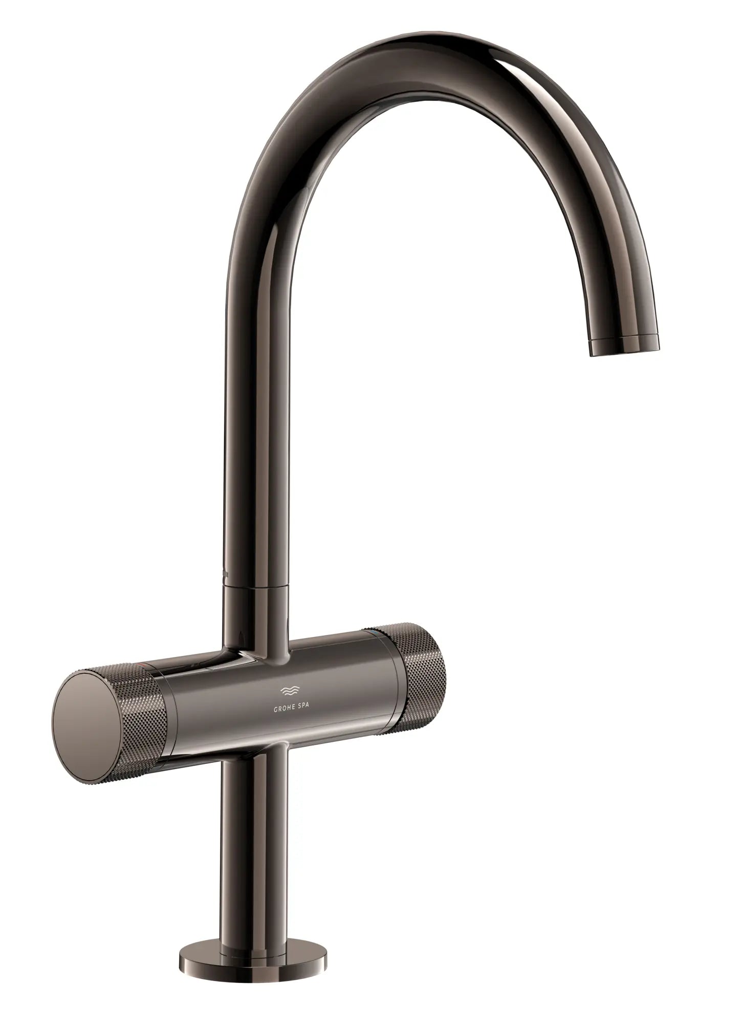 Atrio Private Collection Single Hole 8-Inch Widespread 2-Handle L-Size Bathroom Faucet with Knob Handles, 1.2 GPM (4.5 L/min) // HARD GRAPHITE // 287158_Atrio_SiloRight_105337A000_0001_MARCH2026_0_CDNwebp.webp