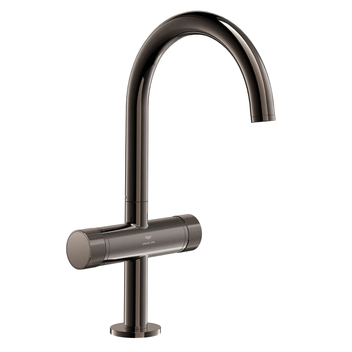 Atrio Private Collection Single Hole 8-Inch Widespread 2-Handle L-Size Bathroom Faucet with Knob Handles, 1.2 GPM (4.5 L/min) // HARD GRAPHITE // 287158_Atrio_SiloRight_105337A000_0001_MARCH2026_1_CDNwebp.webp