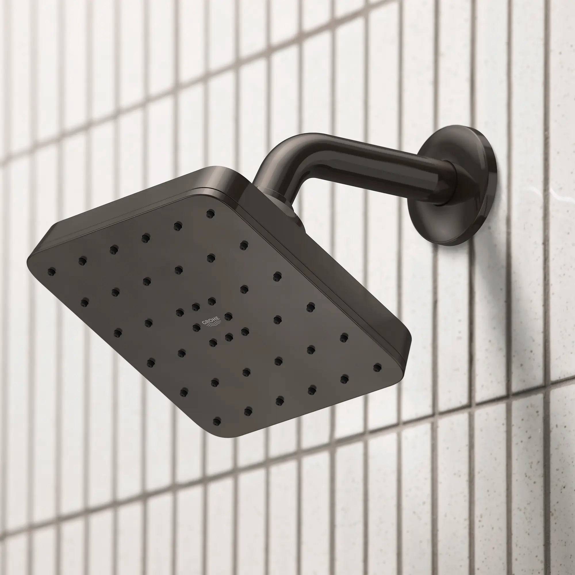 Euphoria 140 with AquaBooster Square Single Spray Shower Head 1.75 GPM (6.6L/min) // HARD GRAPHITE // 287494_Aqua_Booster_EnvironmentCloseUp_111718A000_0001_MARCH2026_0_CDNwebp.webp