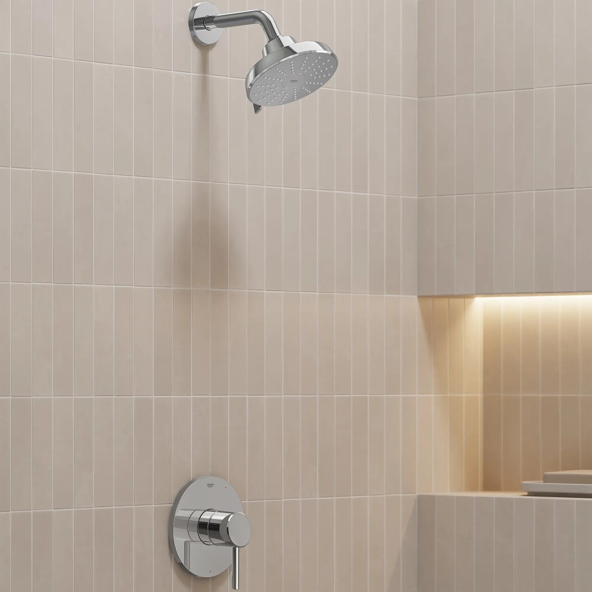 Pressure Balance Valve Trim with Cartridge // GROHE STARLIGHT CHROME // 287521_Aqua_Booster_EnvironmentCloseUp_1117460000_144680000_0001_MARCH2026_0_CDNwebp.webp