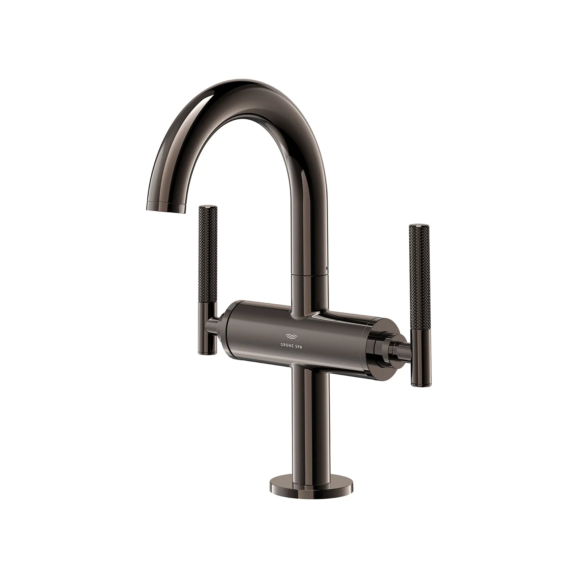Atrio Single Hole Two-Handle M-Size Bathroom Faucet without Handles, 1.2 GPM (4.5 L/min) // HARD GRAPHITE // 287619_Atrio_PC_SiloLeft_21148A000_48646A000_0001_JANUARY2026_0_CDNwebp.webp
