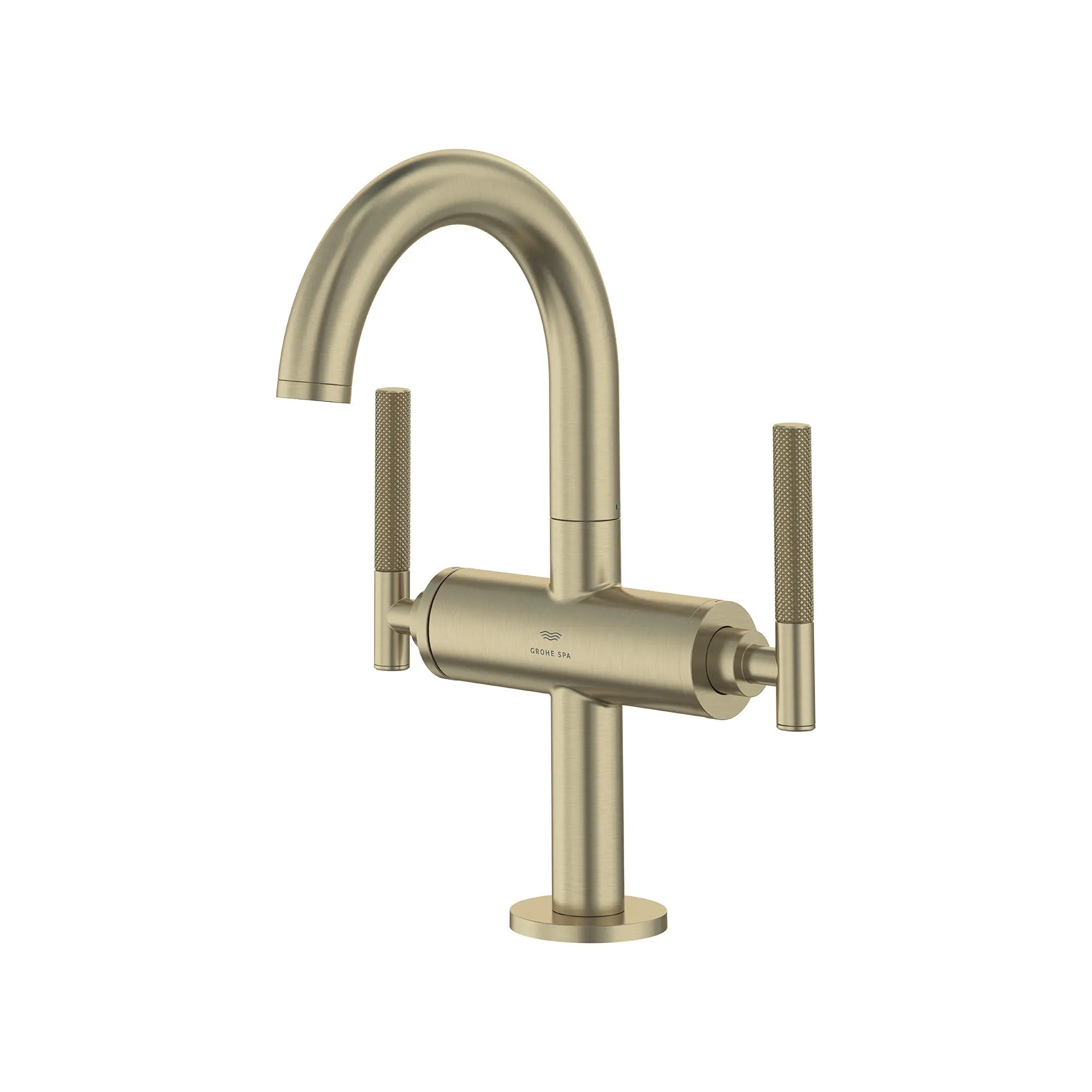 Atrio Single Hole Two-Handle M-Size Bathroom Faucet without Handles, 1.2 GPM (4.5 L/min) // BRUSHED NICKEL INFINITYFINISH // 287621_Atrio_PC_SiloLeft_21148EN00_48646EN00_0001_JANUARY2026_0_CDNwebp.webp