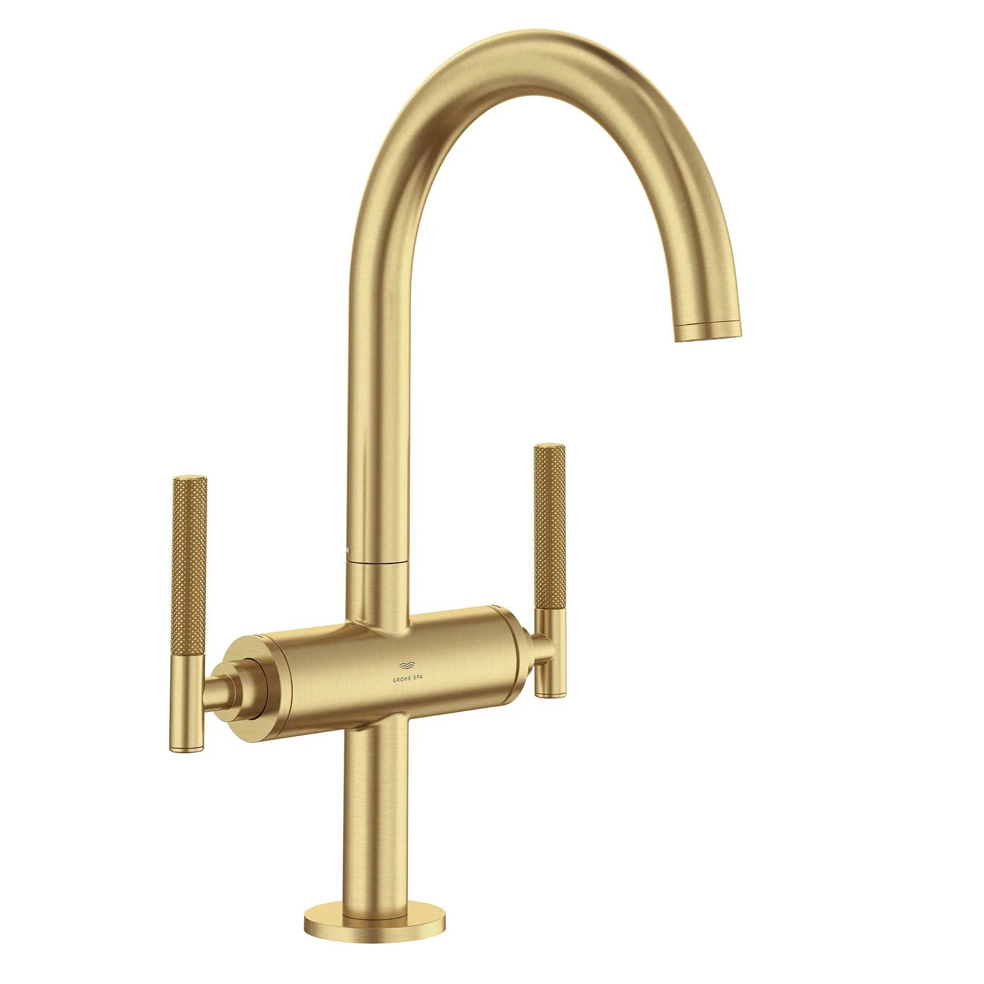 Atrio Single Hole Two-Handle L-Size Bathroom Faucet without Handles, 1.2 GPM (4.5 L/min) // BRUSHED COOL SUNRISE // 287647_Atrio_PC_SiloRight_21146GN00_0001_JANUARY2026_0_CDNwebp.webp