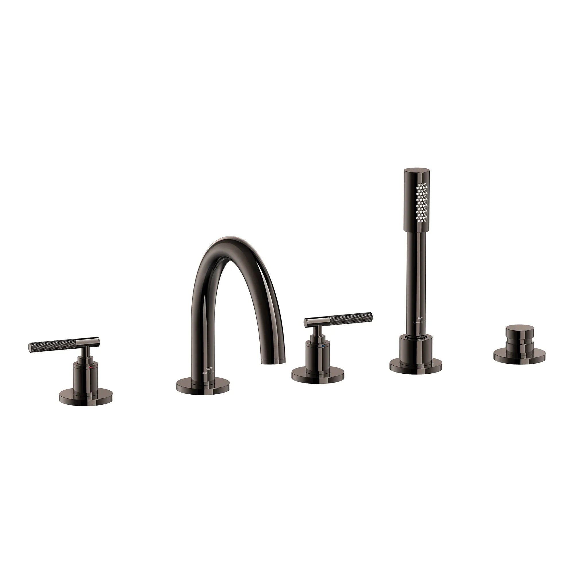 Atrio 5-Hole 2-Handle Deck Mount Roman Tub Faucet without Handles with 1.75 GPM Hand Shower // HARD GRAPHITE // 287654_Atrio_PC_SiloRight_25274A000_48651A000_0001_APRIL2026-1_0_CDNwebp.webp