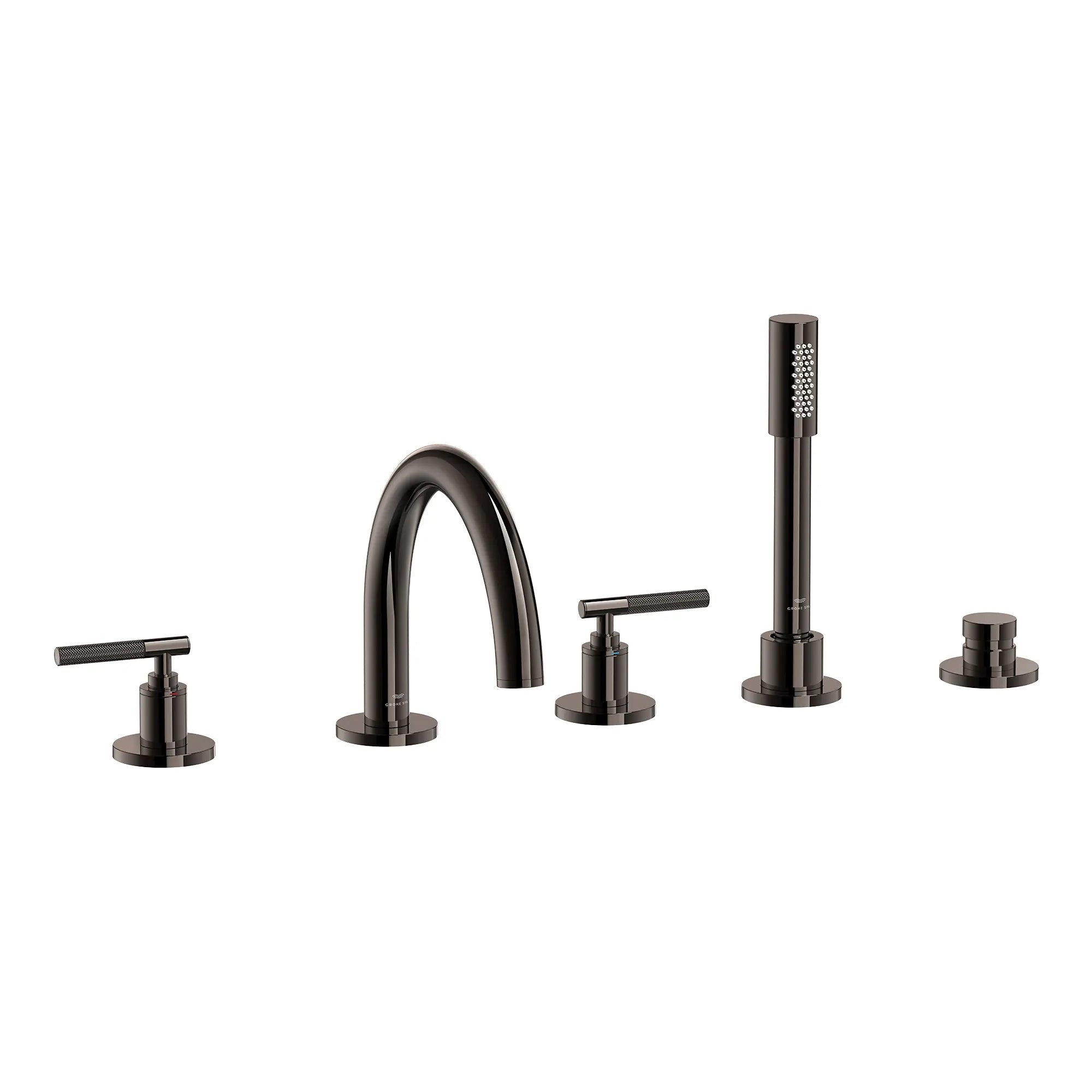 Atrio 5-Hole 2-Handle Deck Mount Roman Tub Faucet without Handles with 1.75 GPM Hand Shower // HARD GRAPHITE // 287655_Atrio_PC_SiloRight_25274A000_48651A000_0001_APRIL2026_0_CDNwebp.webp