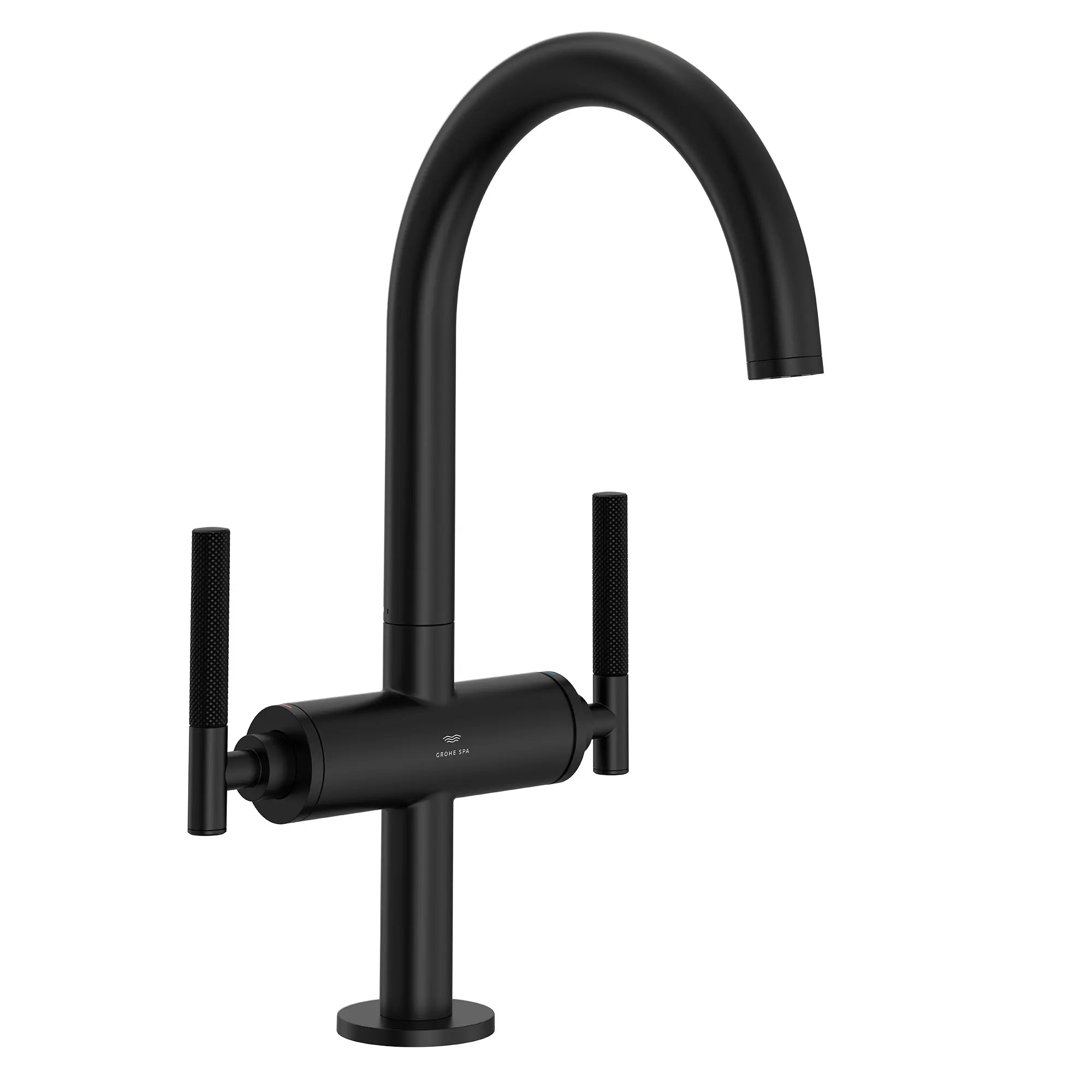 Atrio Single Hole Two-Handle L-Size Bathroom Faucet without Handles, 1.2 GPM (4.5 L/min) // MATTE BLACK // 287665_Atrio_PC_SiloRight_211462430_0001_JANUARY2026_0_CDNwebp.webp