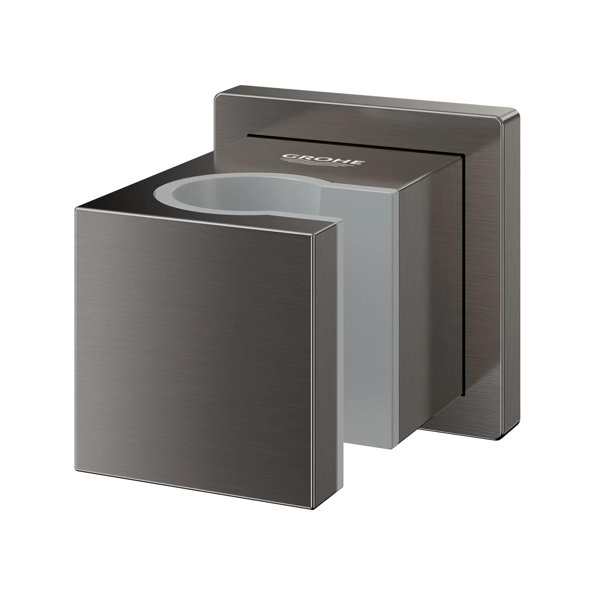 Euphoria Cube+ Handshower Holder // BRUSHED HARD GRAPHITE // 287808_Wall_Mount_SiloLeft_27693AL00_0001_MAY2026_0_CDNwebp.webp