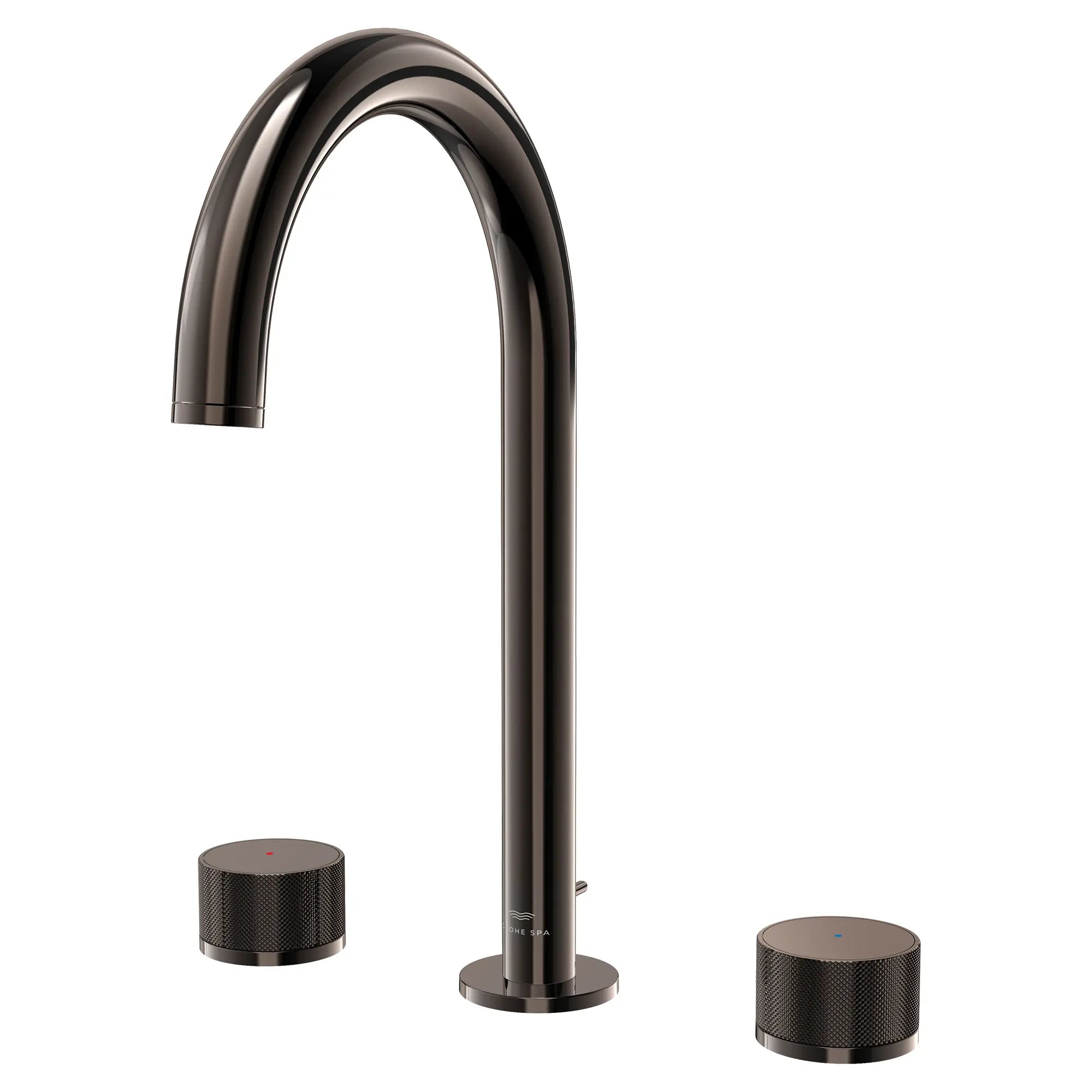 Atrio Private Collection 8-inch Widespread 2-Handle M-Size Bathroom Faucet with Knob Handles, 1.2 GPM (4.5 L/min) // HARD GRAPHITE // 288331_Atrio_PC_SiloLeft_105339A000_0001_JUNE2026_1_CDNwebp.webp