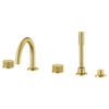 [105350EN00] Atrio Private Collection 5-Hole 2-Handle Deckmount Tub Filler with Knob Handles with 1.75 GPM Hand Shower - GROHE StarLight Chrome