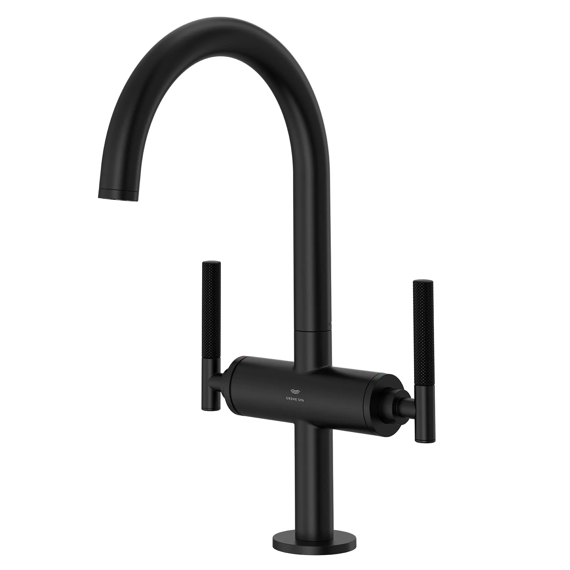 Atrio Single Hole Two-Handle L-Size Bathroom Faucet without Handles, 1.2 GPM (4.5 L/min) // MATTE BLACK // 288357_Atrio_PC_SiloLeft_211462430_486462430_0001_JANUARY2026_1_CDNwebp.webp