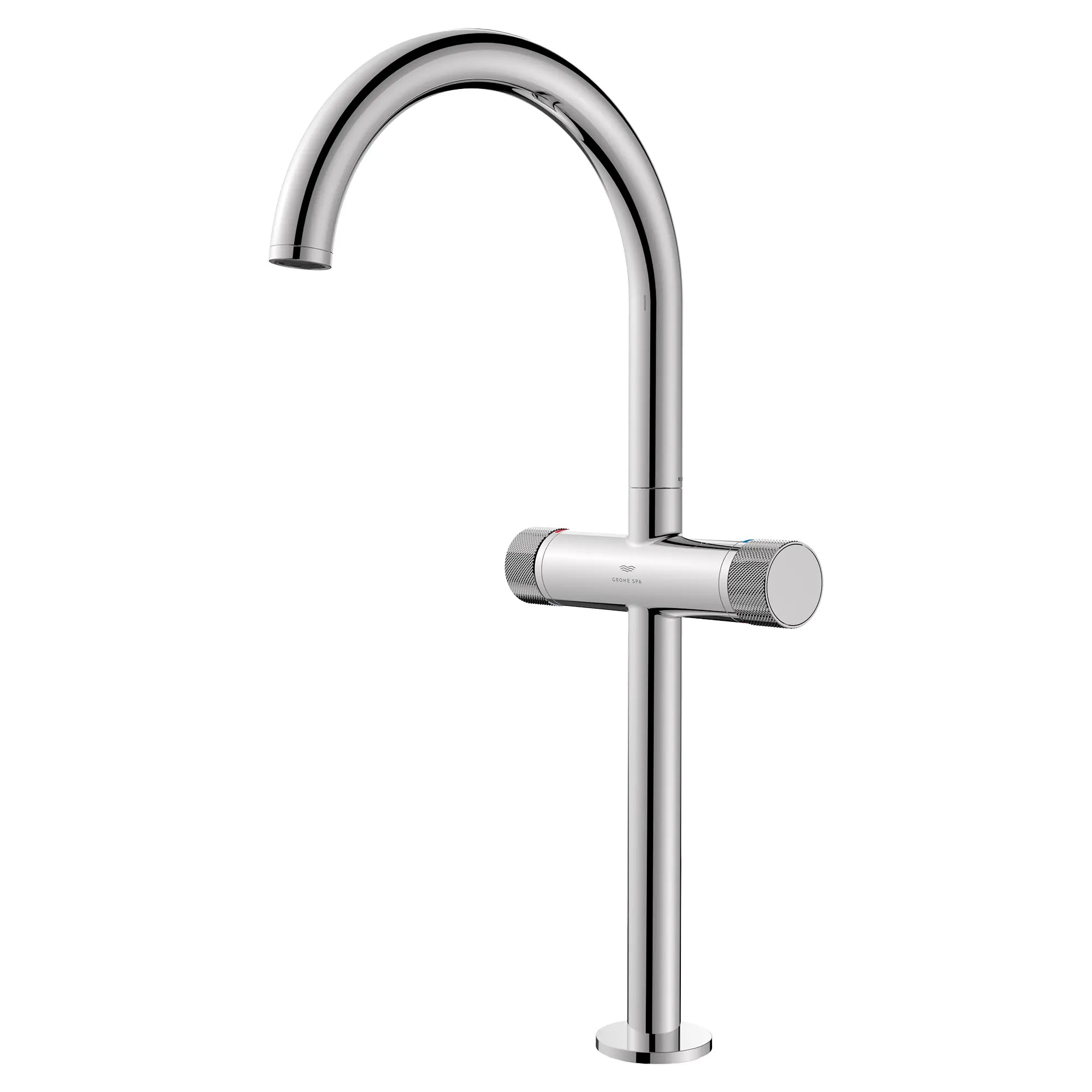 Atrio Private Collection Single Hole Two-Handle Vessel Sink Faucet with Knob Handles, 1.2 GPM (4.5 L/min) // GROHE STARLIGHT CHROME // 288359_Atrio_PC_SiloLeft_1053420000_0001_JUNE2026_1_CDNwebp.webp