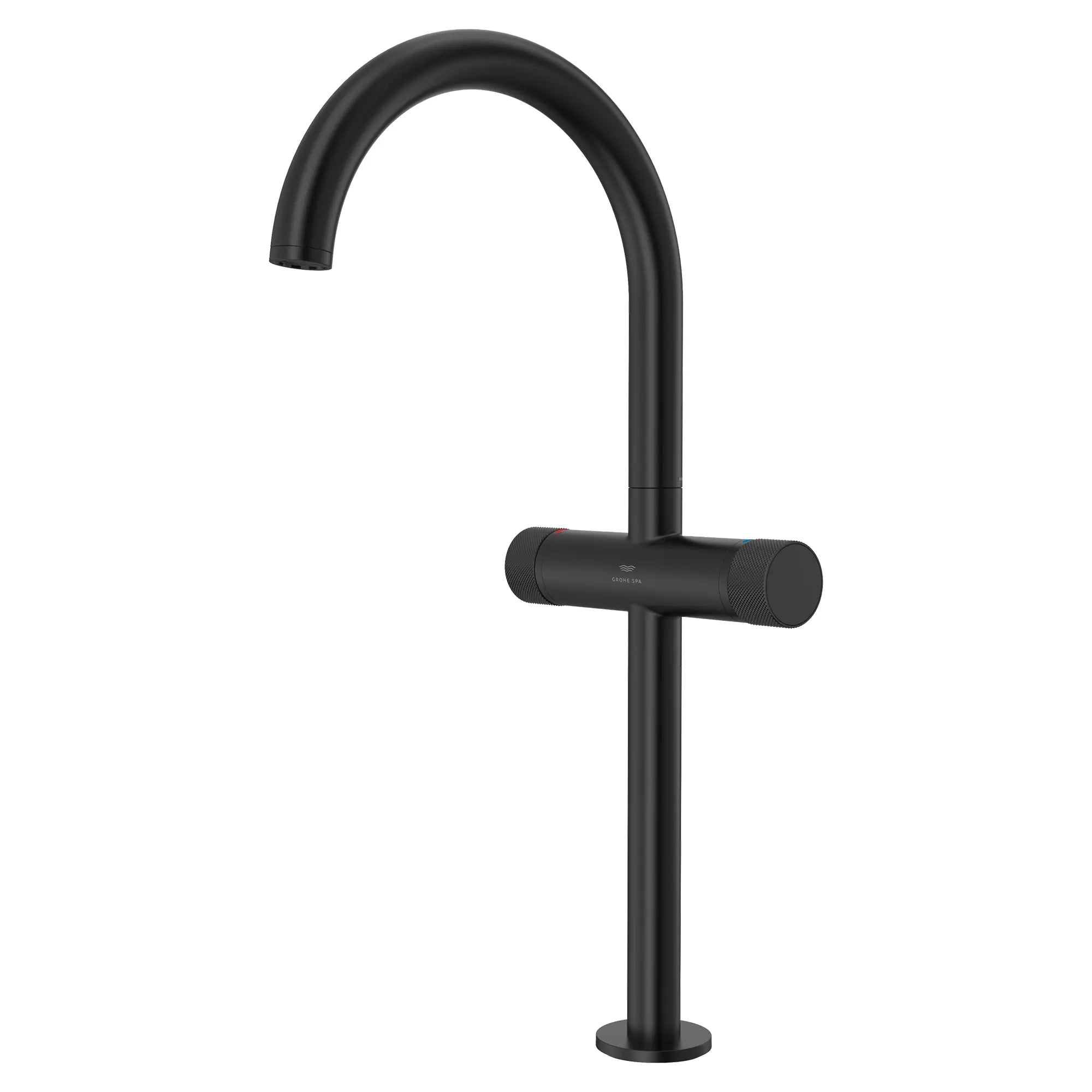 Atrio Private Collection Single Hole Two-Handle Vessel Sink Faucet with Knob Handles, 1.2 GPM (4.5 L/min) // MATTE BLACK // 288361_Atrio_PC_SiloLeft_1053422430_0001_JUNE2026_1_CDNwebp.webp