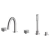 [1053500000] Atrio Private Collection 5-Hole 2-Handle Deckmount Tub Filler with Knob Handles with 1.75 GPM Hand Shower - GROHE StarLight Chrome