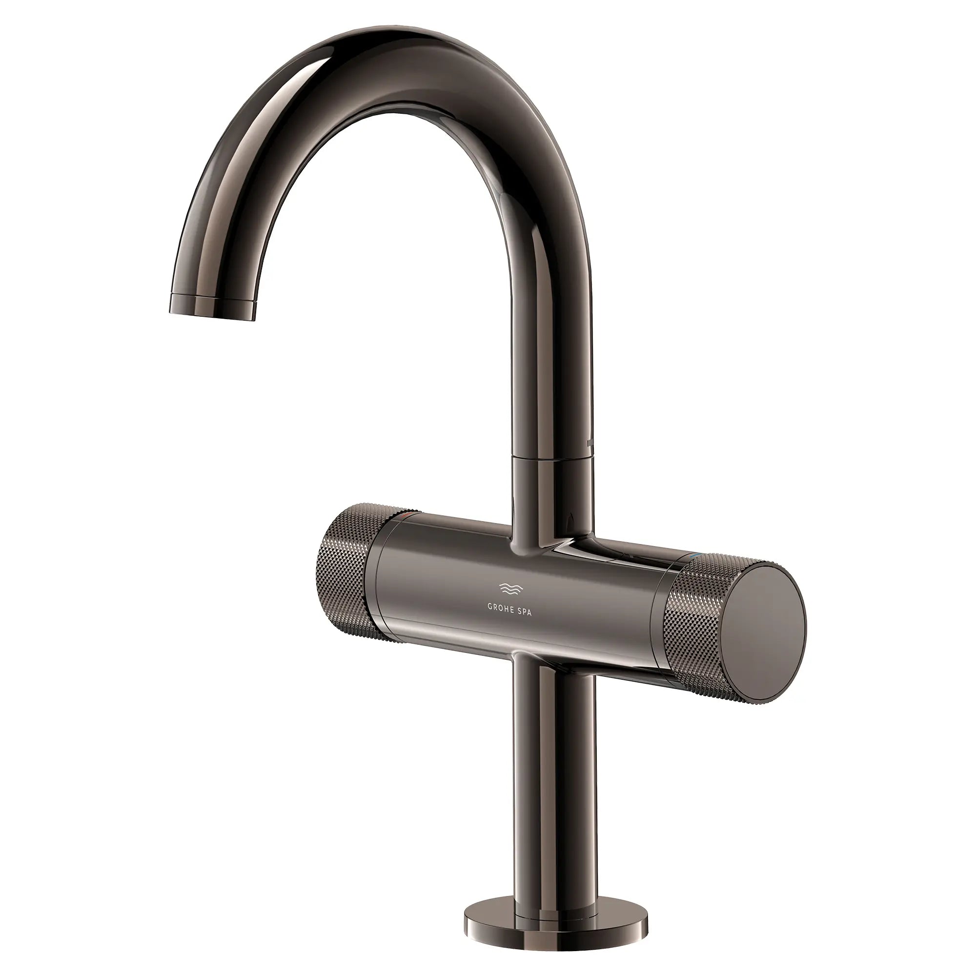 Atrio Private Collection Single Hole Two-Handle M-Size Bathroom Faucet with Knob Handles, 1.2 GPM (4.5 L/min) // HARD GRAPHITE // 288414_Atrio_SiloLeft_105341A000_0001_MARCH2026_1_CDNwebp.webp