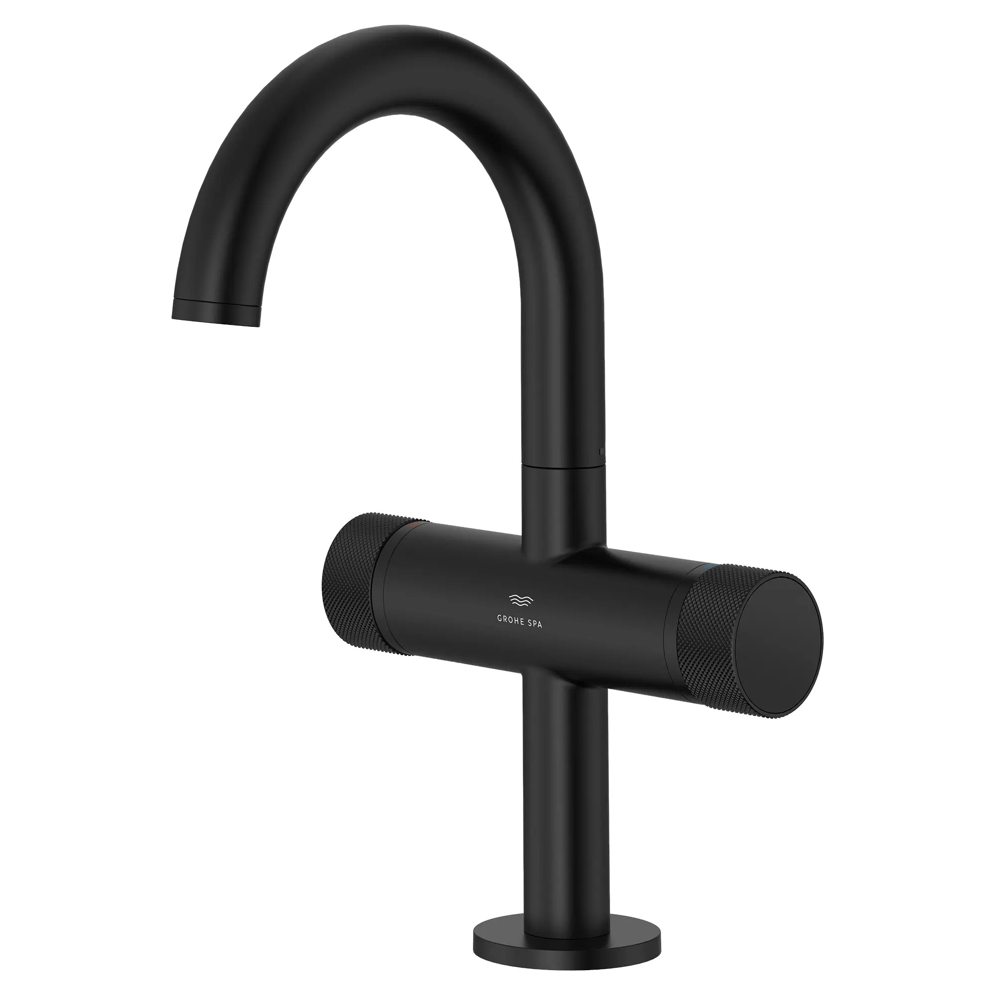 Atrio Private Collection Single Hole Two-Handle M-Size Bathroom Faucet with Knob Handles, 1.2 GPM (4.5 L/min) // MATTE BLACK // 288424_Atrio_SiloLeft_1053412430_0001_MARCH2026_1_CDNwebp.webp