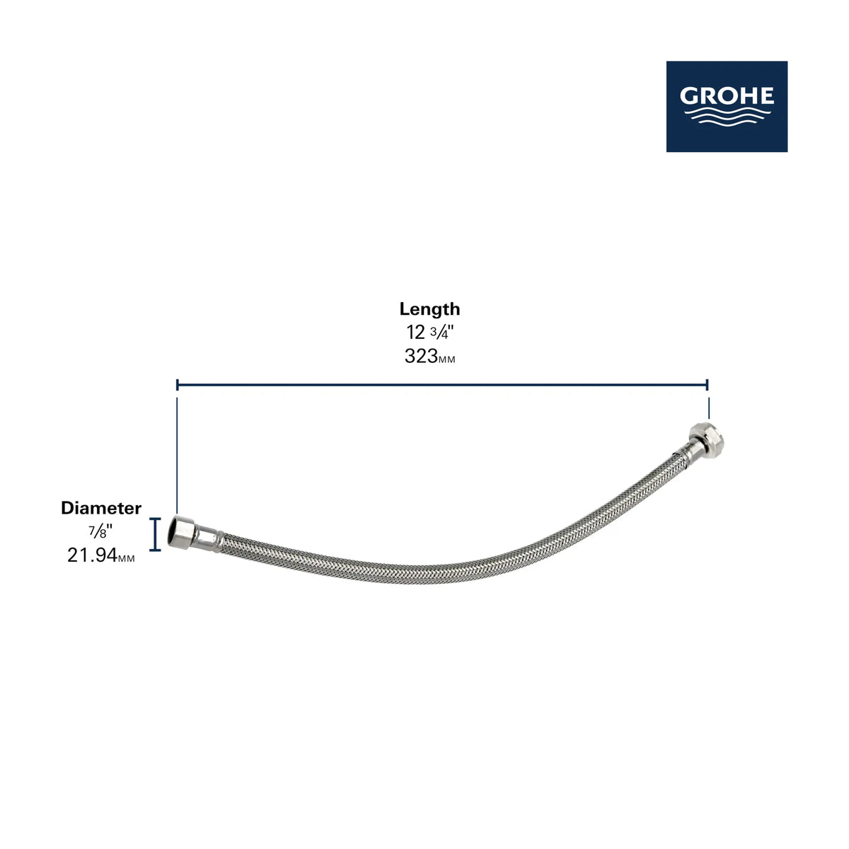 Flexible Hose // GROHE STARLIGHT CHROME // 288795_ReplacePart_Infographic_45442000_0001_JULY2026_0_CDNwebp.webp