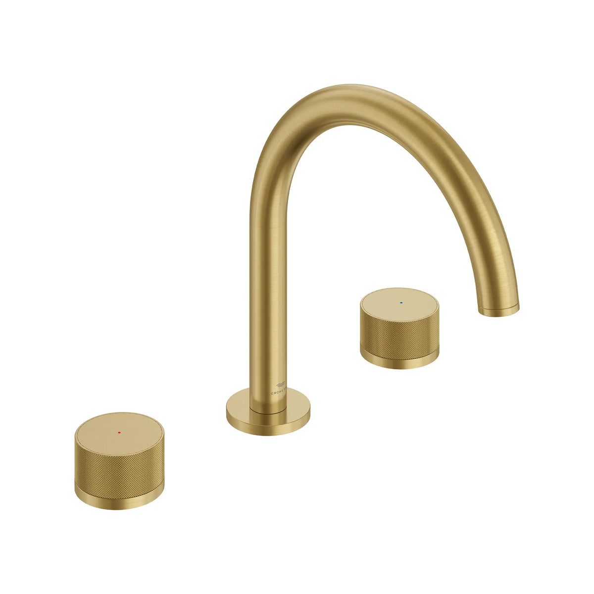 Atrio Private Collection 3-Hole 2-Handle Deck Mount Roman Tub Faucet with Knob Handles // BRUSHED COOL SUNRISE // 288883_Atrio_SiloRight_105365GN00_0001_JUNE2026_0_CDNwebp.webp