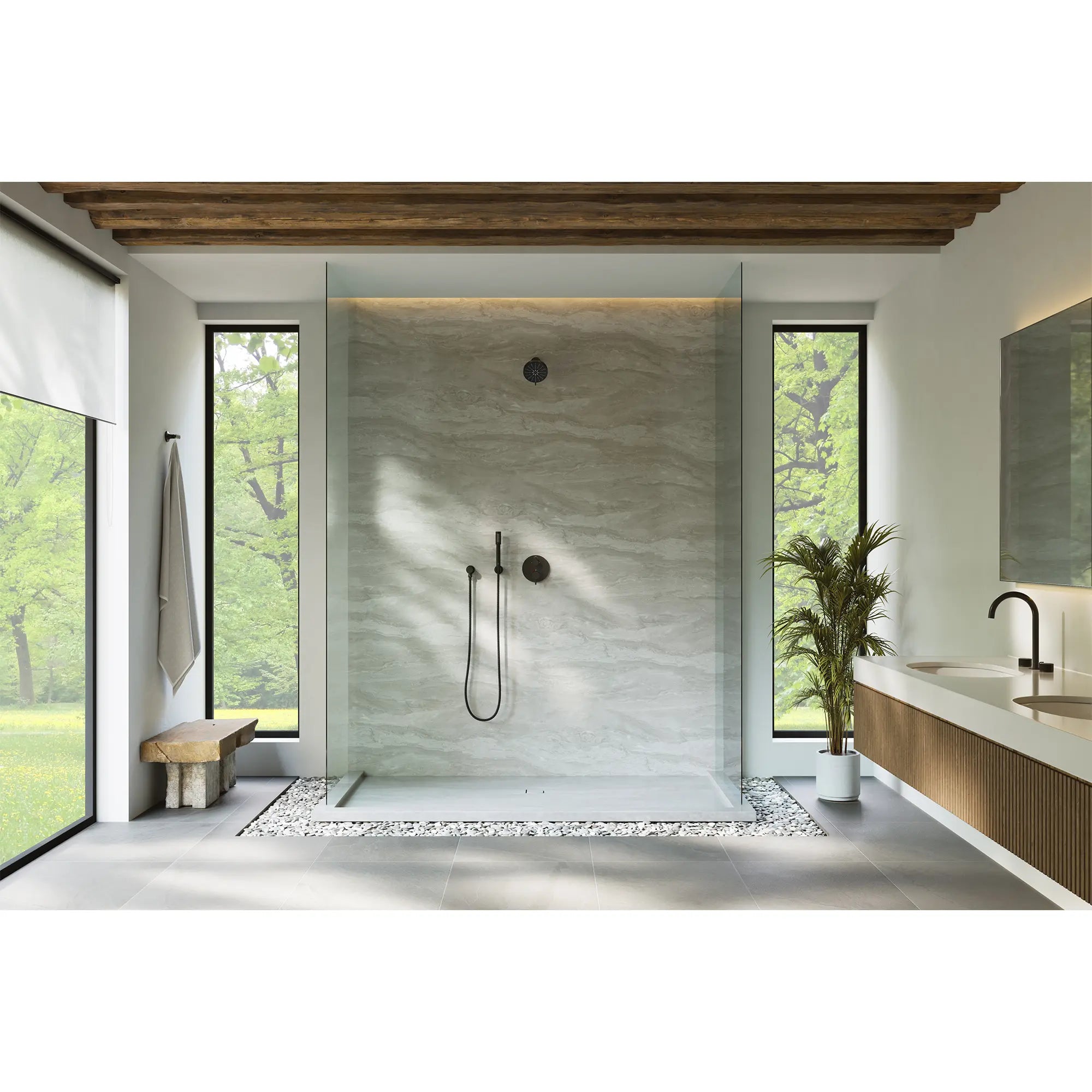 Rainshower Round  Handshower Wall Mount Holder // MATTE BLACK // 289346_Env._A-Atrio_PC_EnviromentFull_1053392430_270742430_268662430_266352430_1116112430_0001_MAY2026_1_CDNwebp.webp