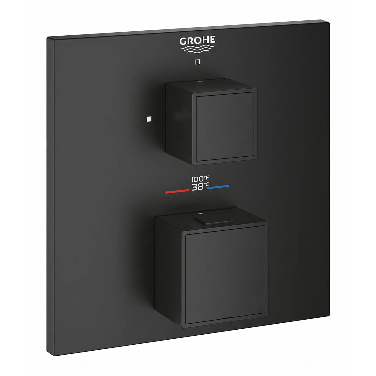 Grohtherm Cube Single Function 2-Handle Thermostatic Valve Trim // MATTE BLACK // 289632_SiloRight_241572430_0001_Aug2026_0_CDNwebp.webp