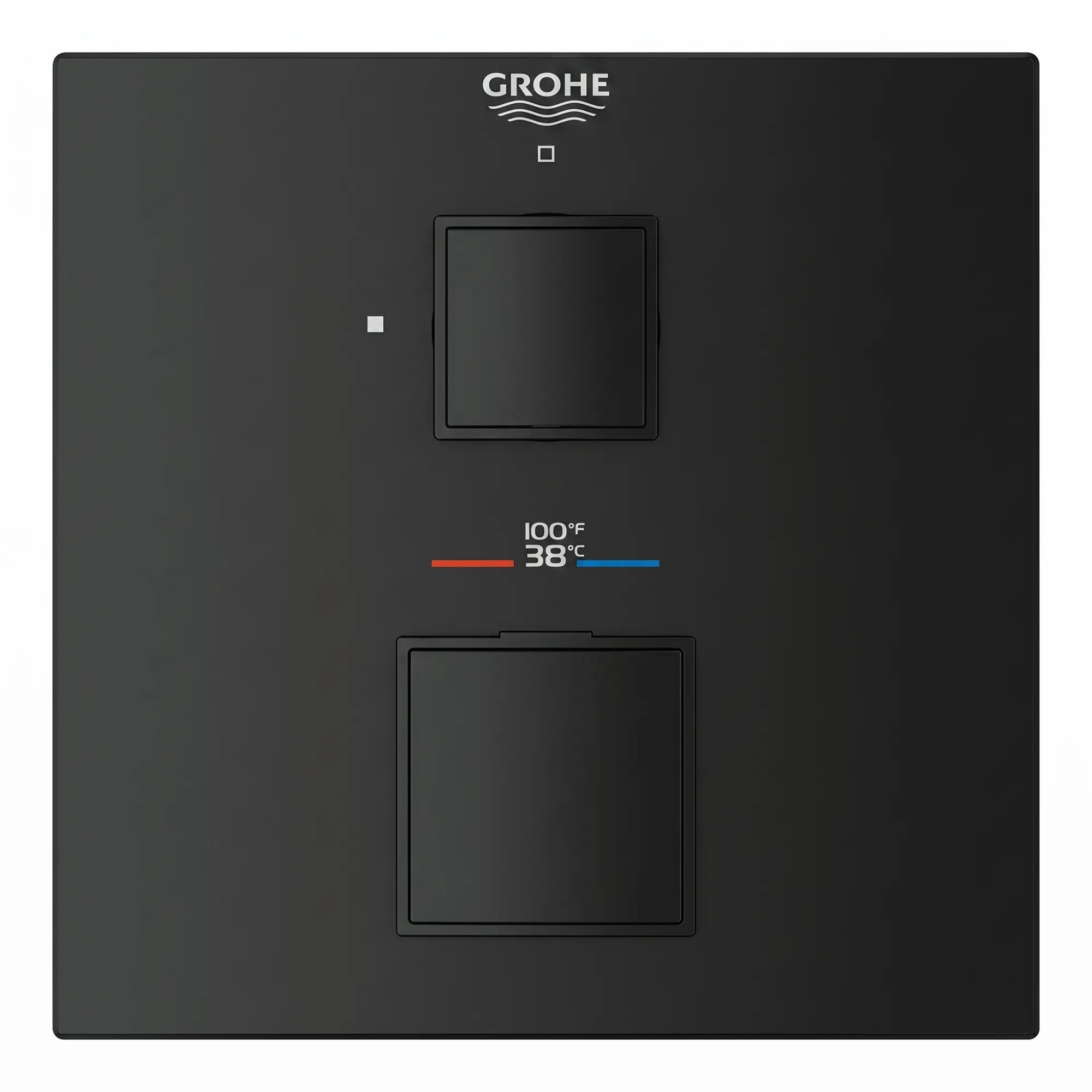 Grohtherm Cube Single Function 2-Handle Thermostatic Valve Trim // MATTE BLACK // 289634_SiloFront_241572430_0001_Aug2026_0_CDNwebp.webp