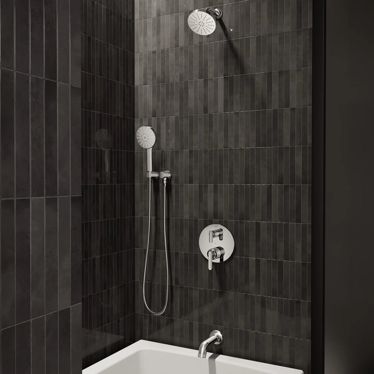 Listra Tub Spout // POLISHED CHROME // 289785_Aqua_Booster_EnvironmentCloseUp_1117160000_1062350000_1062170000_0001_JANUARY2026_1_CDNwebp.webp