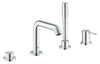 [1957800A] 4-Hole Single-Handle Deck Mount Roman Tub Faucet with 1.75 GPM (6.6 L/min) Hand Shower - GROHE StarLight Chrome