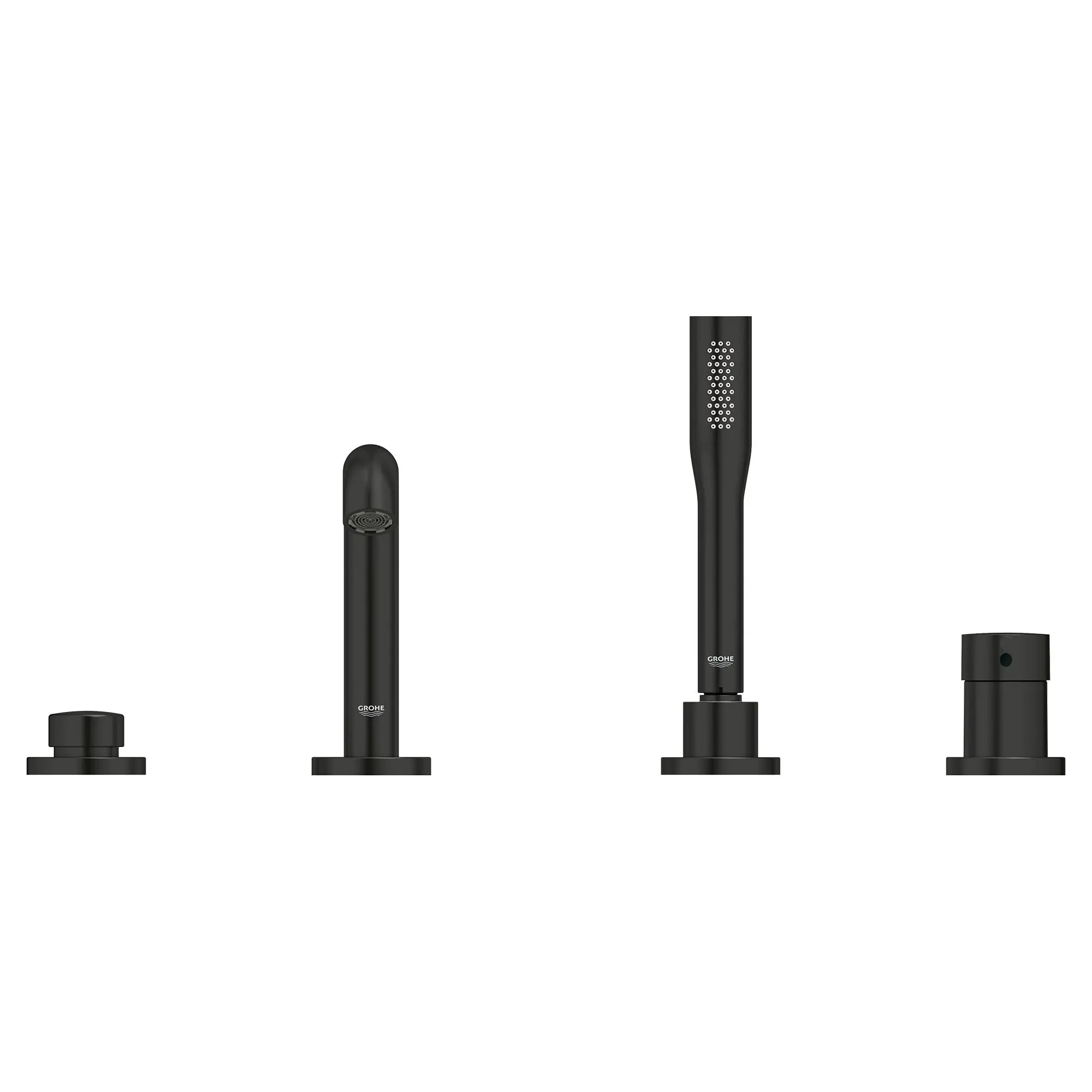 4-Hole Single-Handle Deck Mount Roman Tub Faucet with 1.75 GPM (6.6 L/min) Hand Shower // MATTE BLACK // 48257_195782431_1_0_CDNwebp.webp