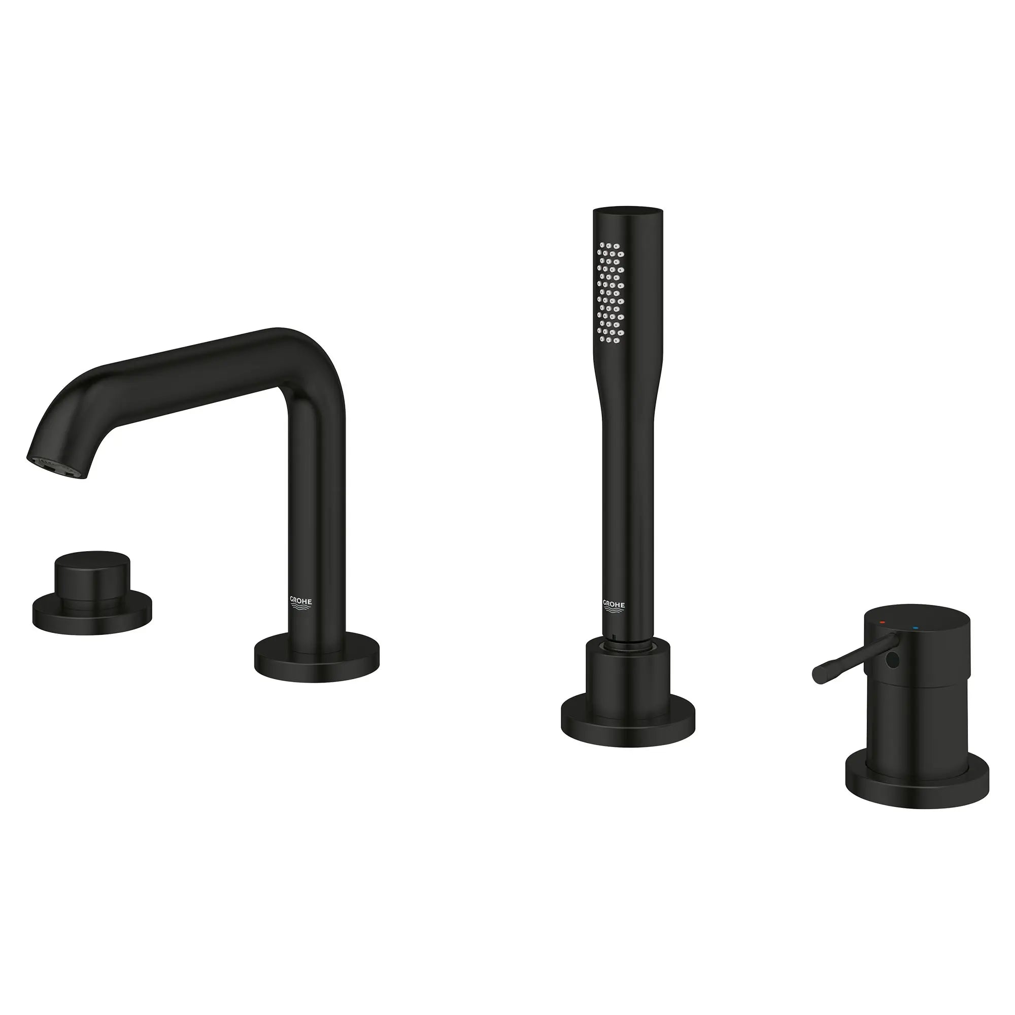 4-Hole Single-Handle Deck Mount Roman Tub Faucet with 1.75 GPM (6.6 L/min) Hand Shower // MATTE BLACK // 48263_195782431_3_0_CDNwebp.webp