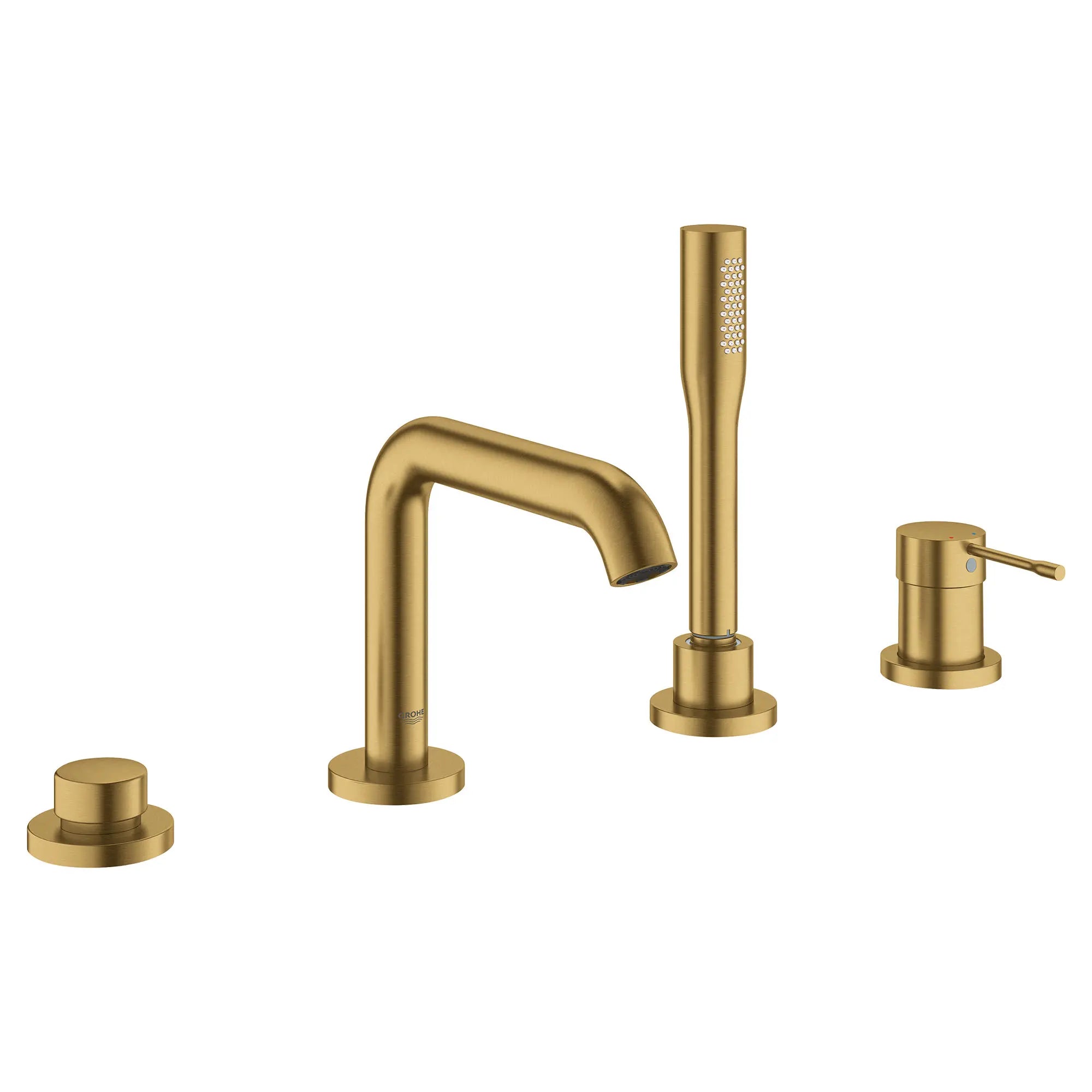 4-Hole Single-Handle Deck Mount Roman Tub Faucet with 1.75 GPM (6.6 L/min) Hand Shower // BRUSHED COOL SUNRISE // 48272_19578GNA_0_CDNwebp.webp