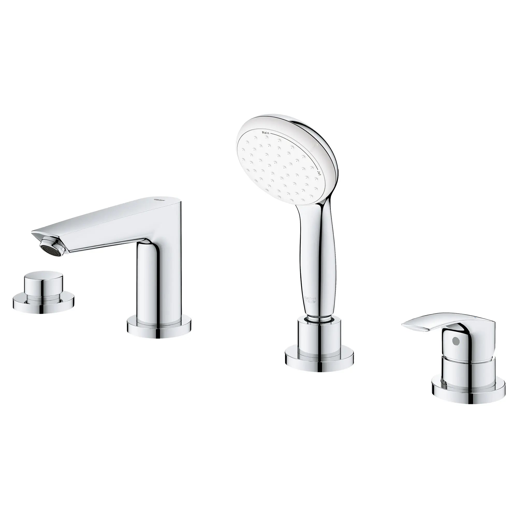 4-Hole Single Handle Deck Mount Roman Tub Faucet with 1.75 GPM (6.6 L/min) Hand Shower // GROHE STARLIGHT CHROME // 50053_25245003_1_0_CDNwebp.webp