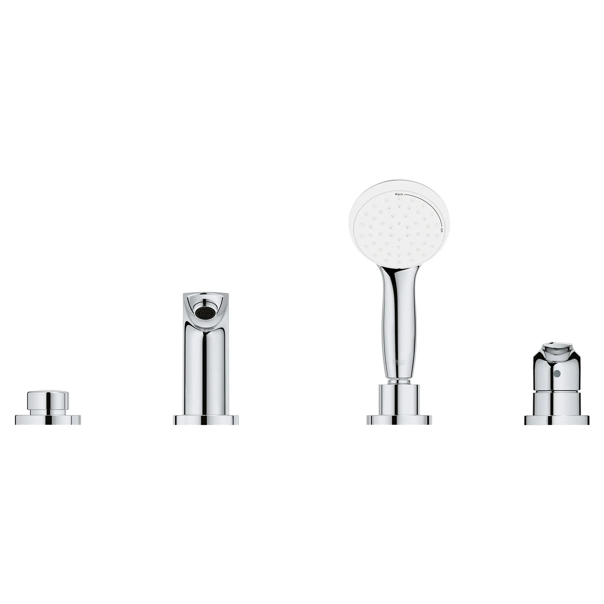 4-Hole Single Handle Deck Mount Roman Tub Faucet with 1.75 GPM (6.6 L/min) Hand Shower // GROHE STARLIGHT CHROME // 50054_25245003_2_0_CDNwebp.webp