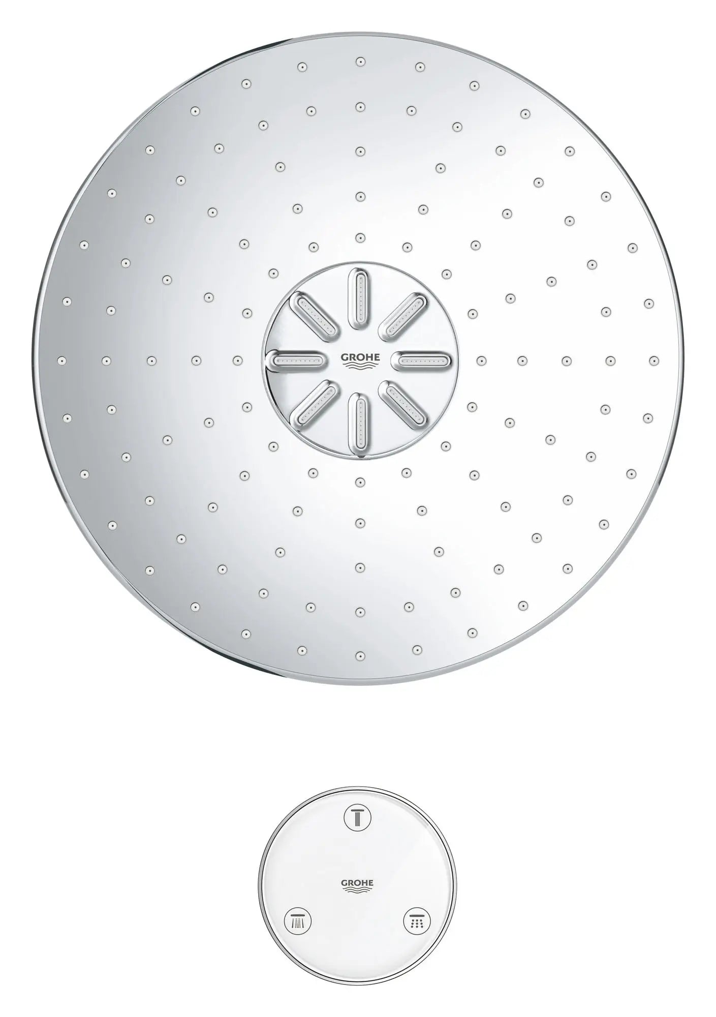 Shower Head with Remote, 12" - 2 Sprays, 1.75 GPM (6.6 L/min) // GROHE STARLIGHT CHROME // 50973_26644000_0_CDNwebp.webp