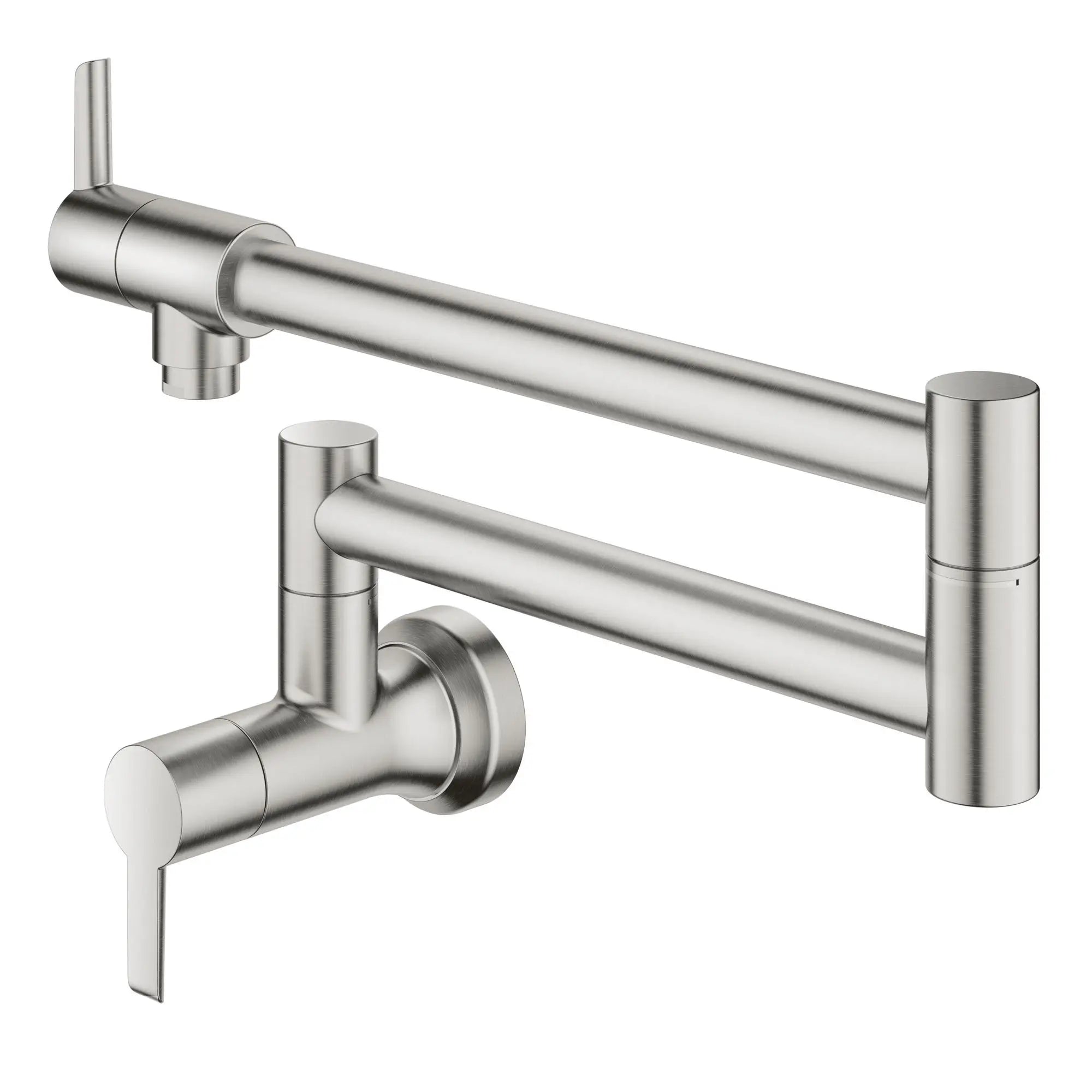 GROHE Zedra 2-Handle Wall Mount Pot Filler // SUPERSTEEL INFINITYFINISH // 53374_31075DC2_1_0_CDNwebp.webp