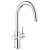 [31251002] GROHE Blue Single-Handle Pull Down Kitchen Faucet Single Spray 1.75 GPM (6.6 L/min) with Chilled & Sparkling Water - GROHE StarLight Chrome