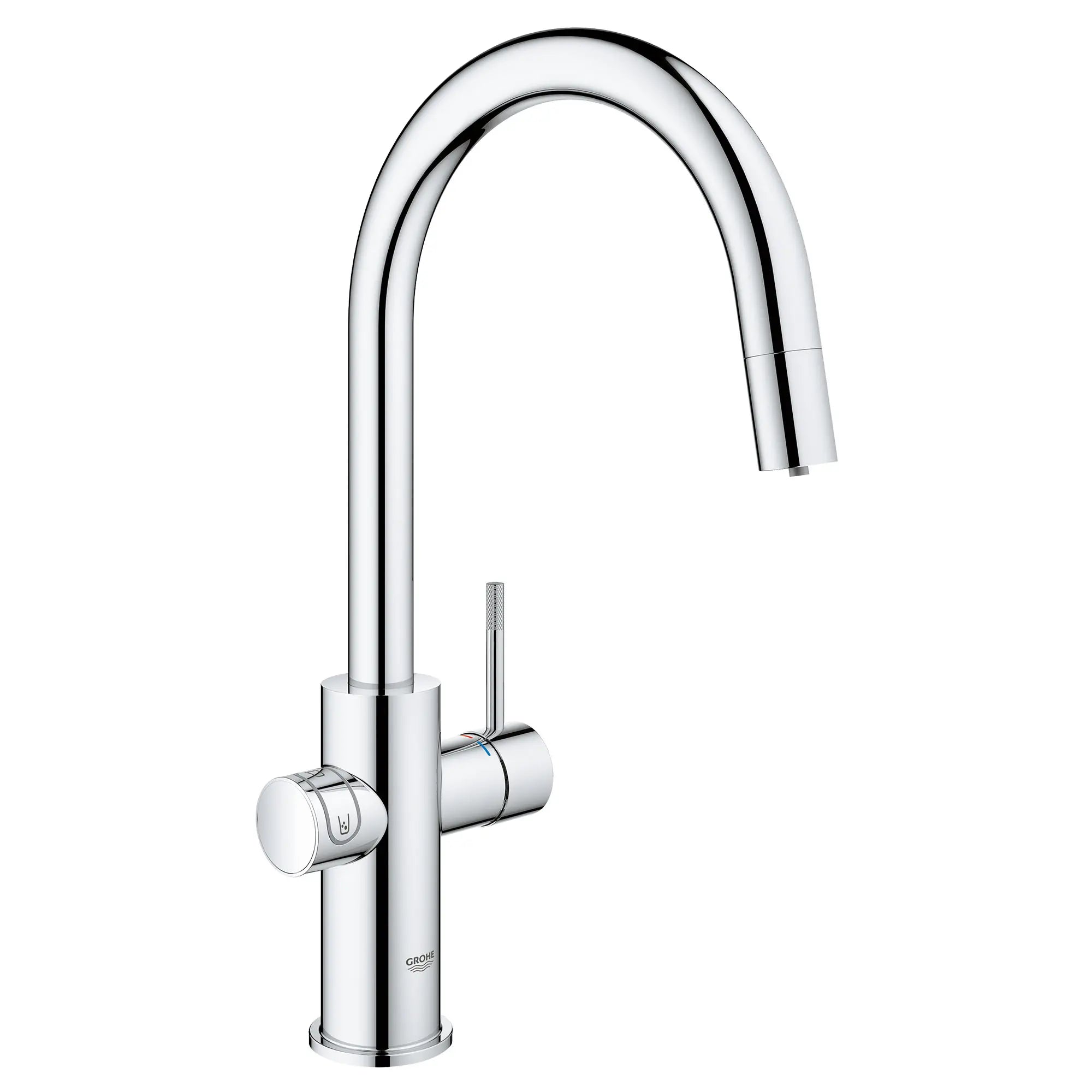 GROHE Blue Single-Handle Pull Down Kitchen Faucet Single Spray 1.75 GPM (6.6 L/min) with Chilled & Sparkling Water // GROHE STARLIGHT CHROME // 53526_31251002_0_CDNwebp.webp