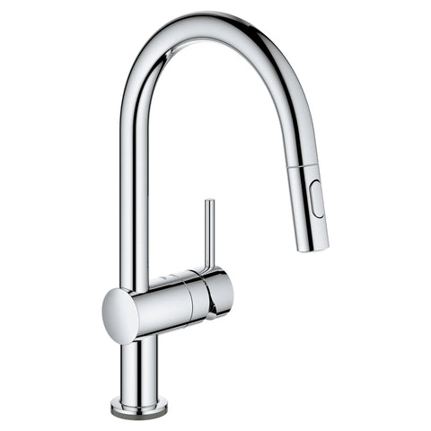 Single-Handle Pull Down Kitchen Faucet Dual Spray 1.75 GPM (6.6 L/min) with Touch Technology - GROHE StarLight Chrome