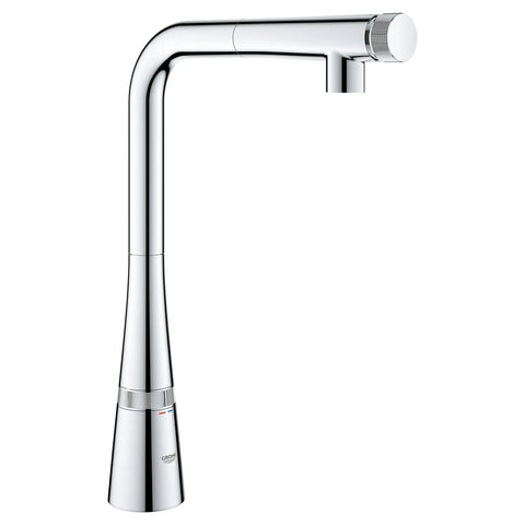 GROHE Zedra SmartControl Pull-Out Single Spray Kitchen Faucet 1.75 GPM (6.6 L/min) - GROHE StarLight Chrome
