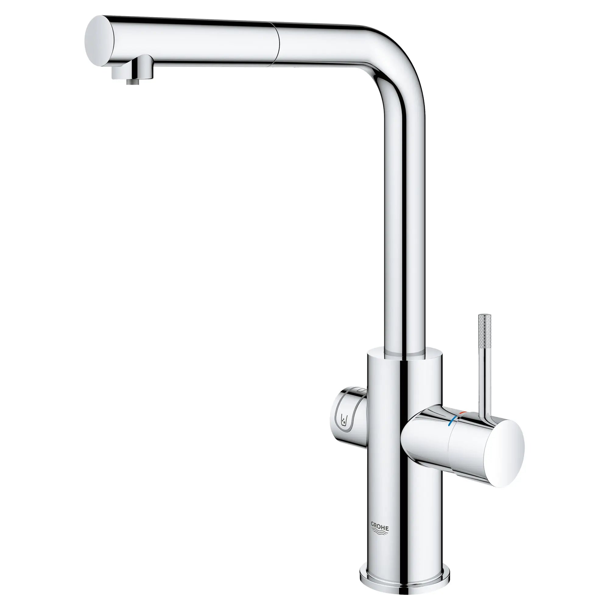 GROHE Blue Single-Handle Pull-Out Kitchen Faucet Single Spray 1.75 GPM (6.6 L/min) with Chilled & Sparkling Water // GROHE STARLIGHT CHROME // 53637_31608002_1_0_CDNwebp.webp